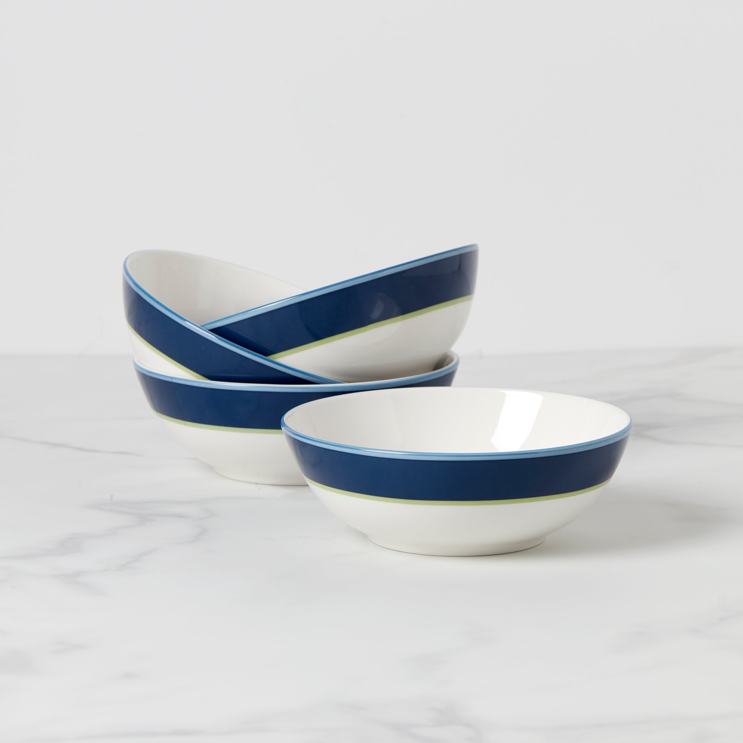 Kate Spade New York 4-Piece Navy & Green Ceramic Bowls Set