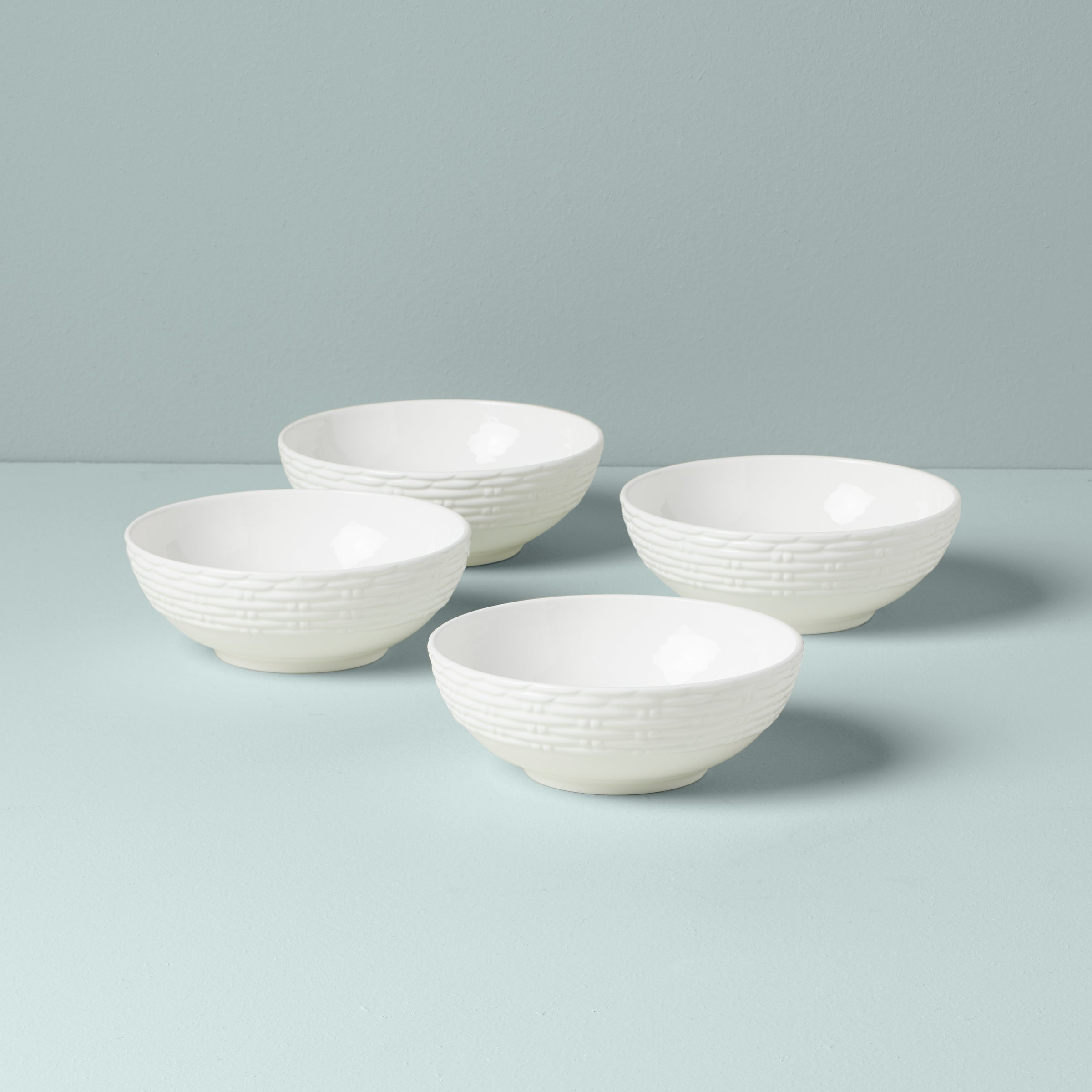 Wicker Creek Woven Bone China Bowls - Set of 4