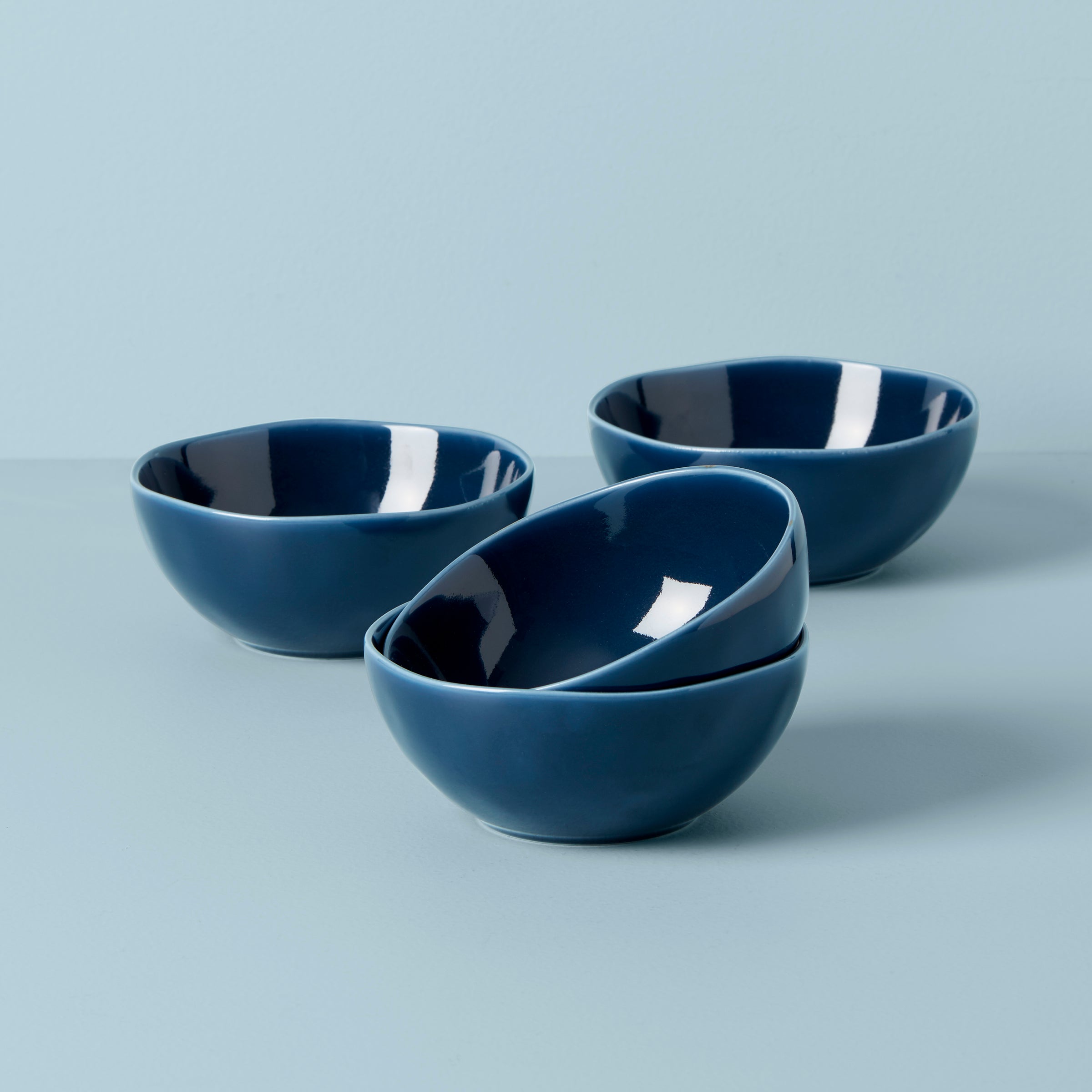 Blue Bay 4-Piece Bowl Set - Classic Solid Color Mix & Match Dishwasher Safe