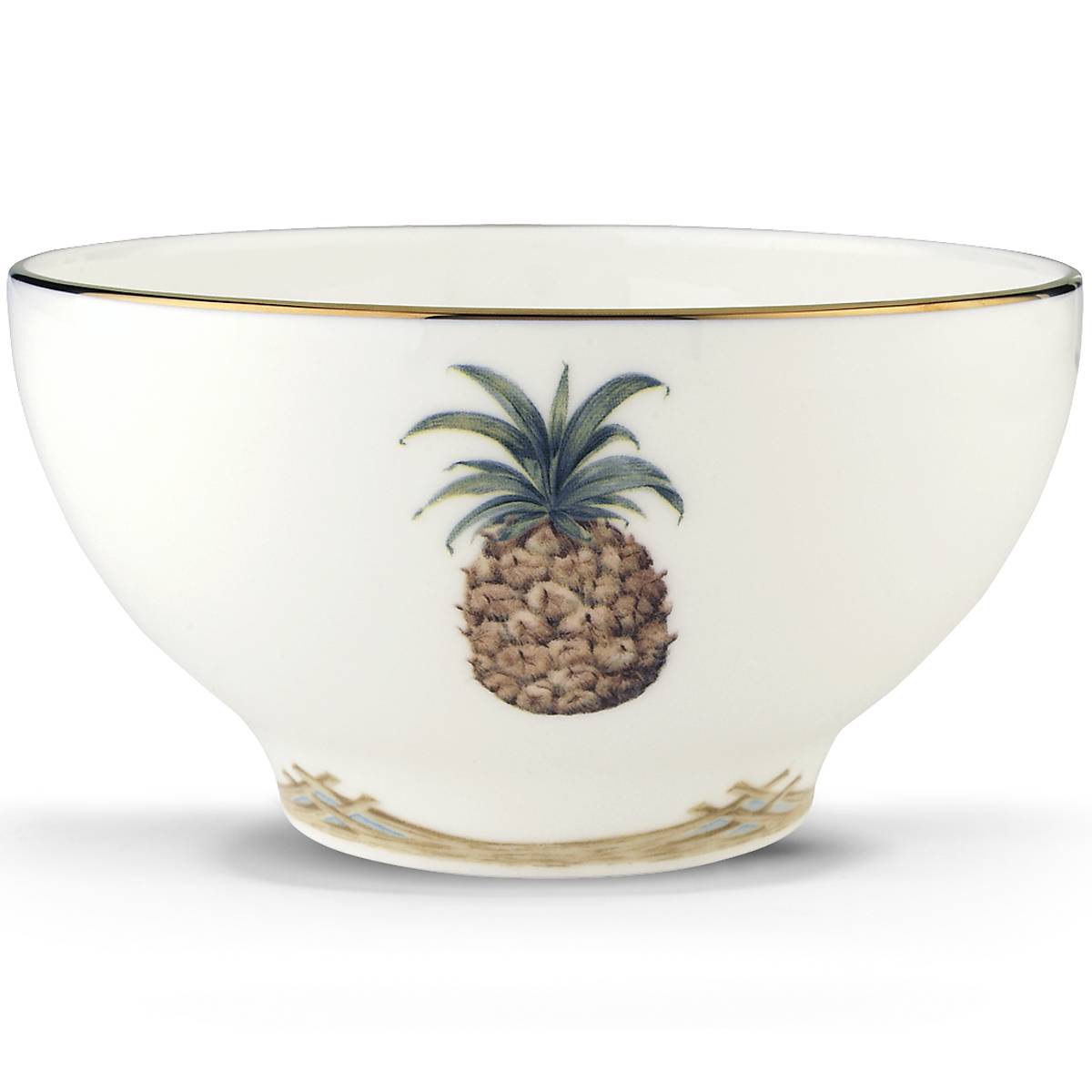 Lenox British Colonial Bamboo Rice Bowl - Microwave & Dishwasher Safe Porcelain