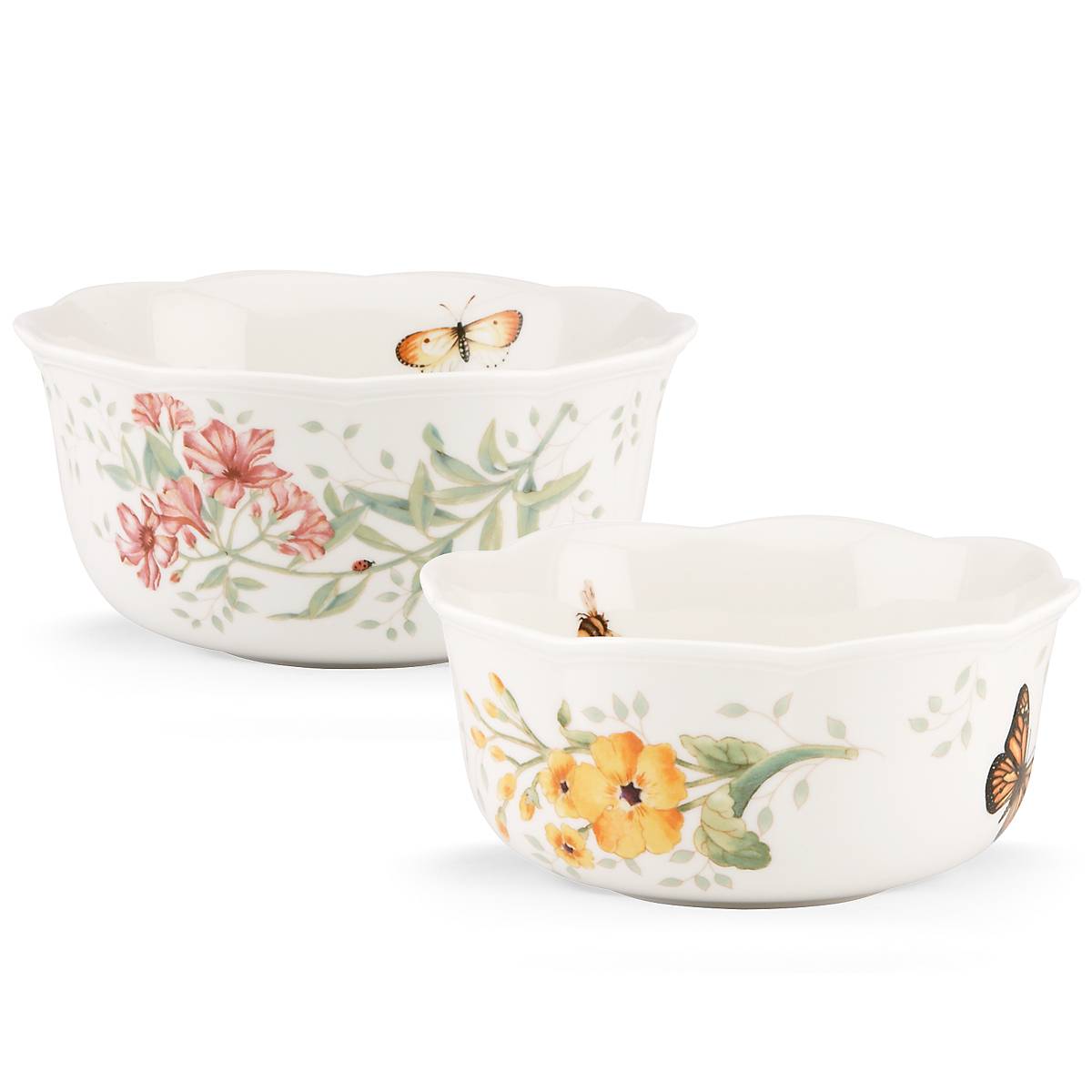 Butterfly Meadow Ceramic Nesting Bowls with Floral Design