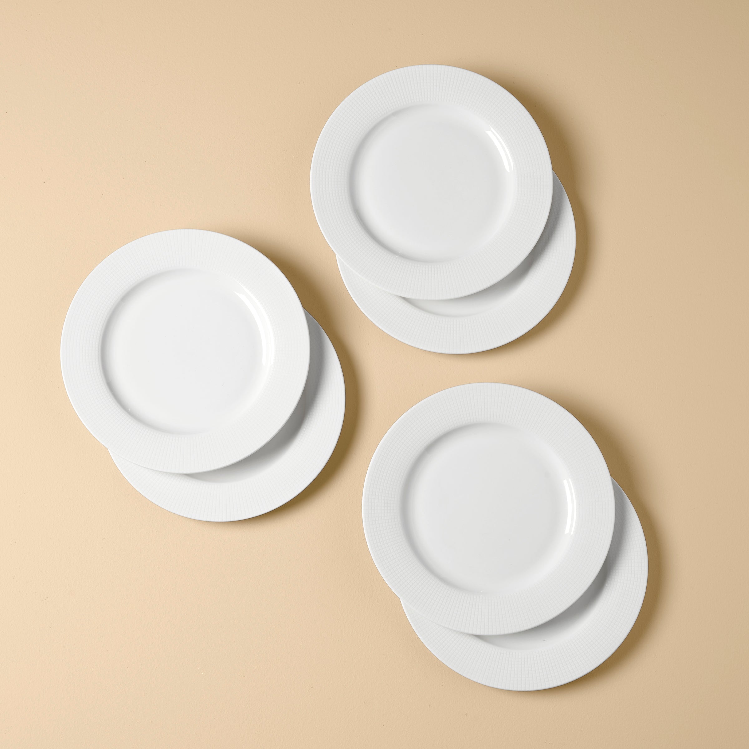 Tuscany Classics White Accent Plates - Set of 6 Elegant Dinnerware