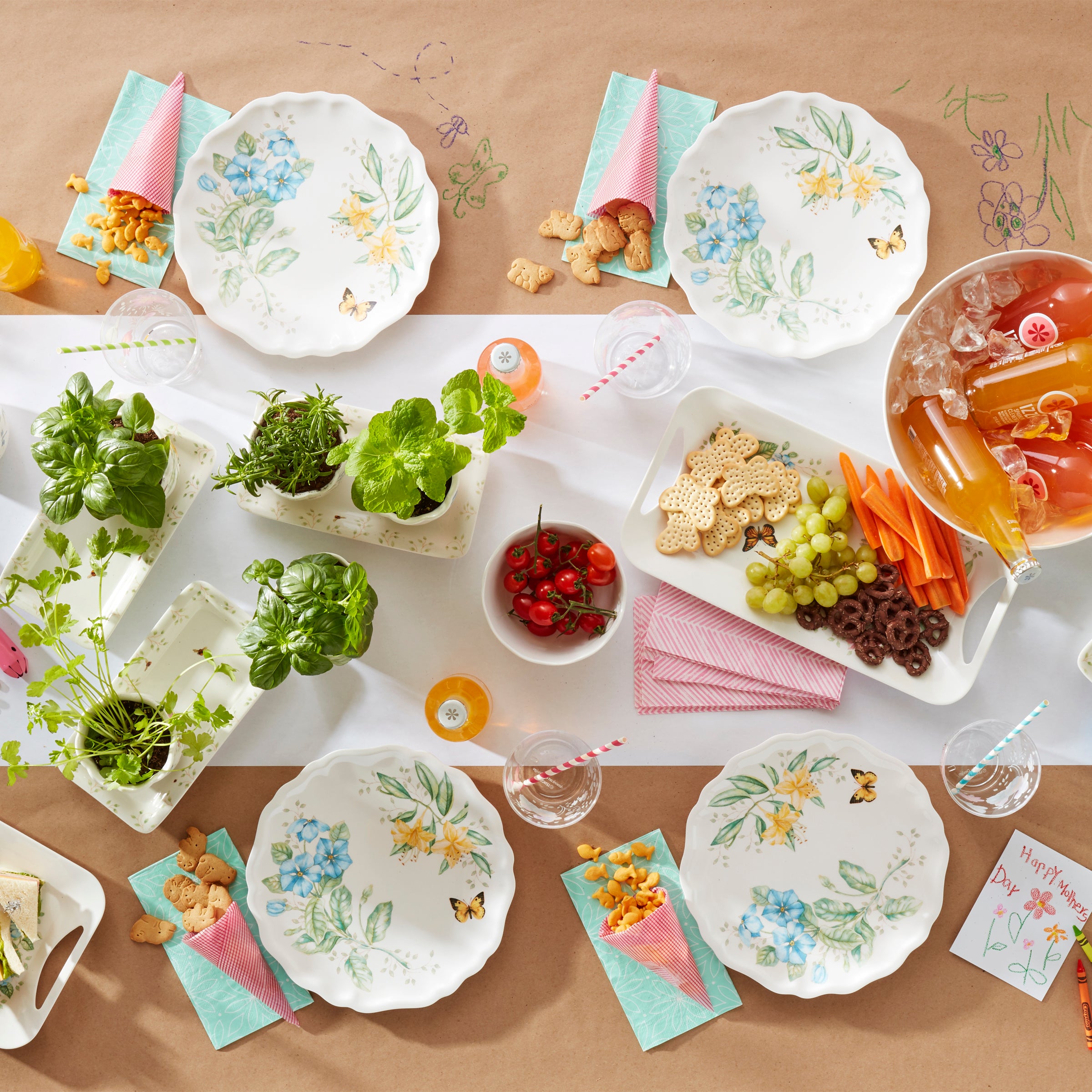 Butterfly Meadow Melamine Serving Bowl - Large, Shatterproof, Dishwasher Safe