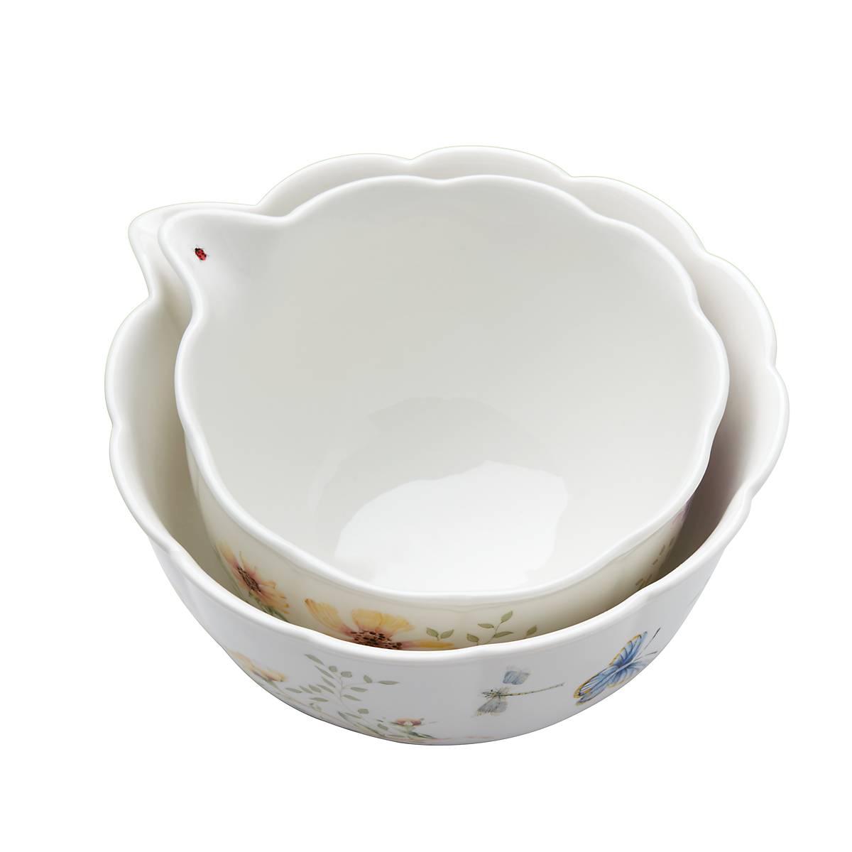 Butterfly Meadow Ceramic Nesting Bowls Set - Floral Design