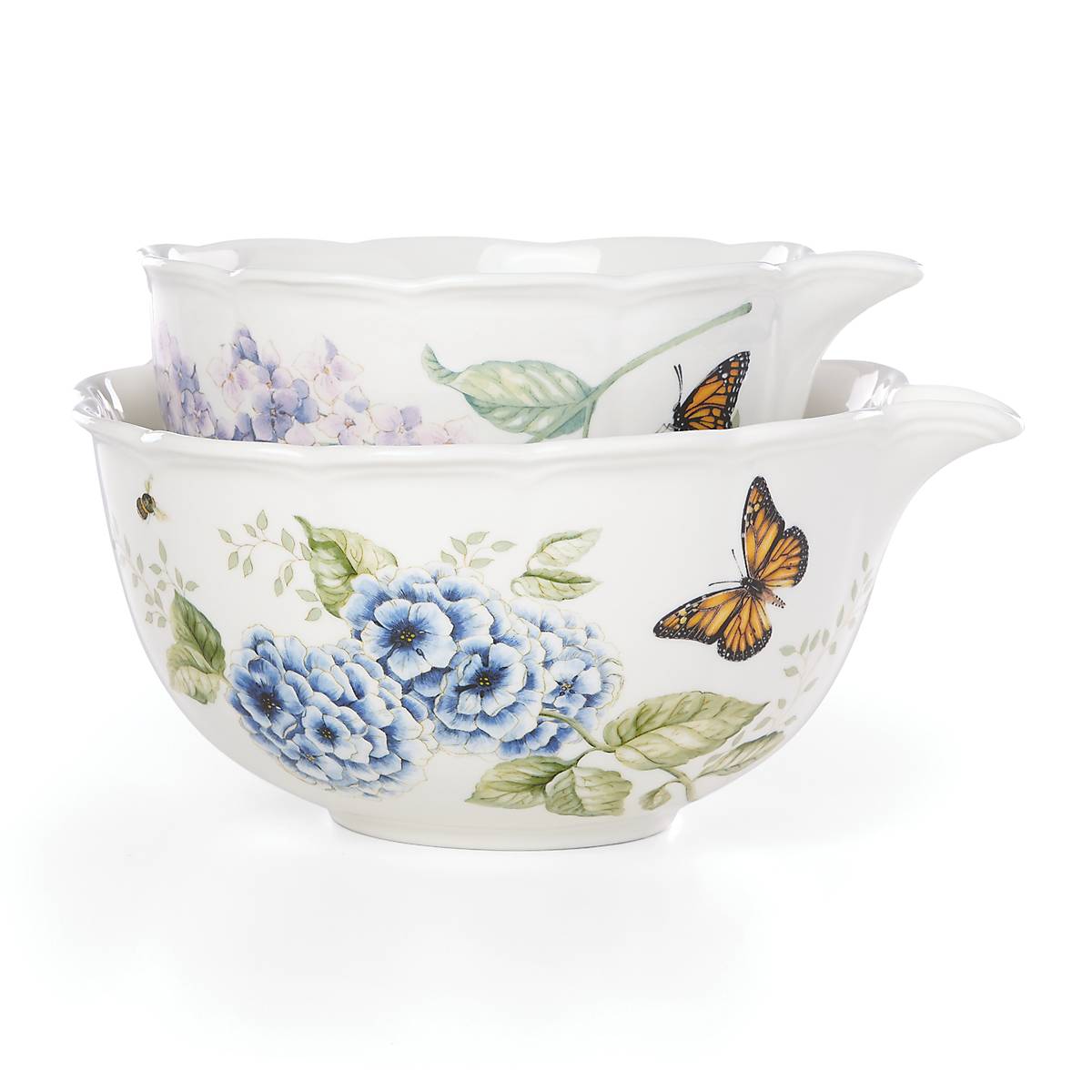 Butterfly Meadow Ceramic Nesting Bowls Set - Floral Design