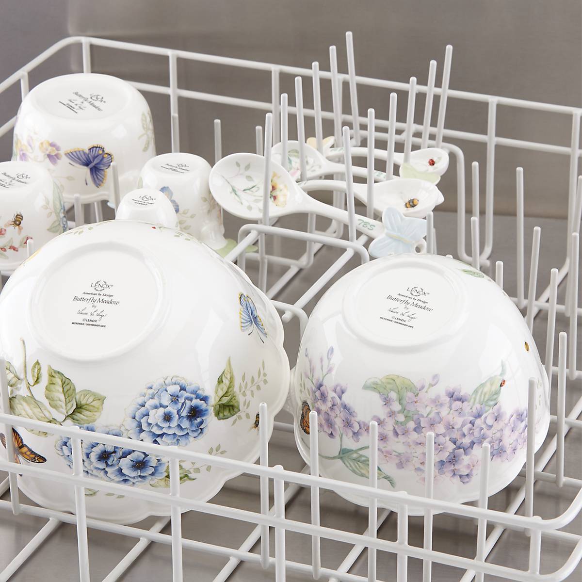Butterfly Meadow Ceramic Nesting Bowls Set - Floral Design