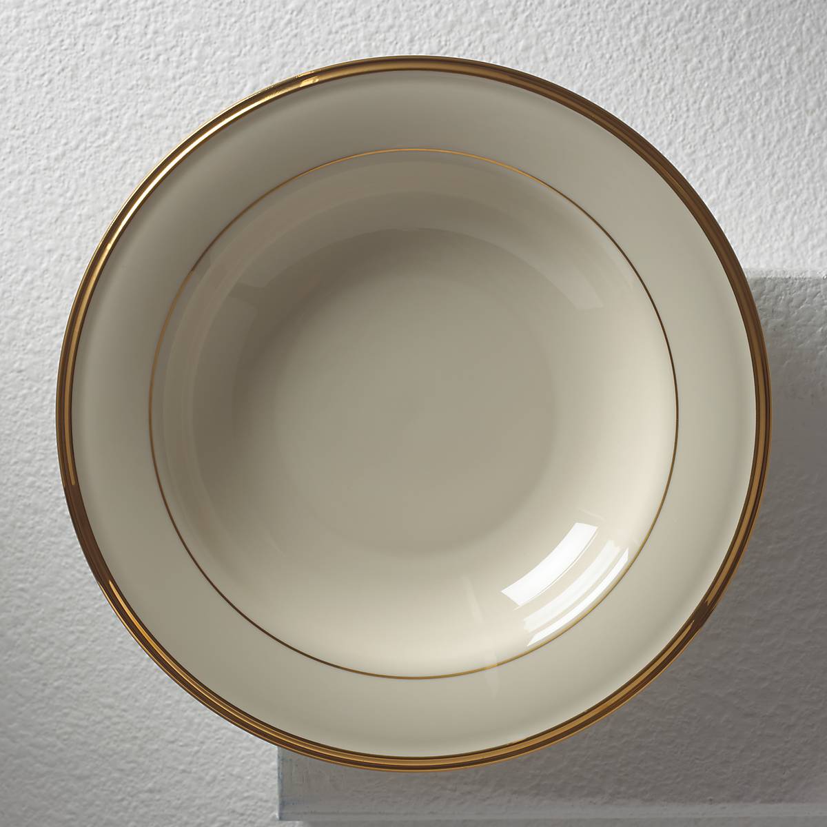 24K Gold Trim Porcelain Soup Bowl – Dishwasher Safe