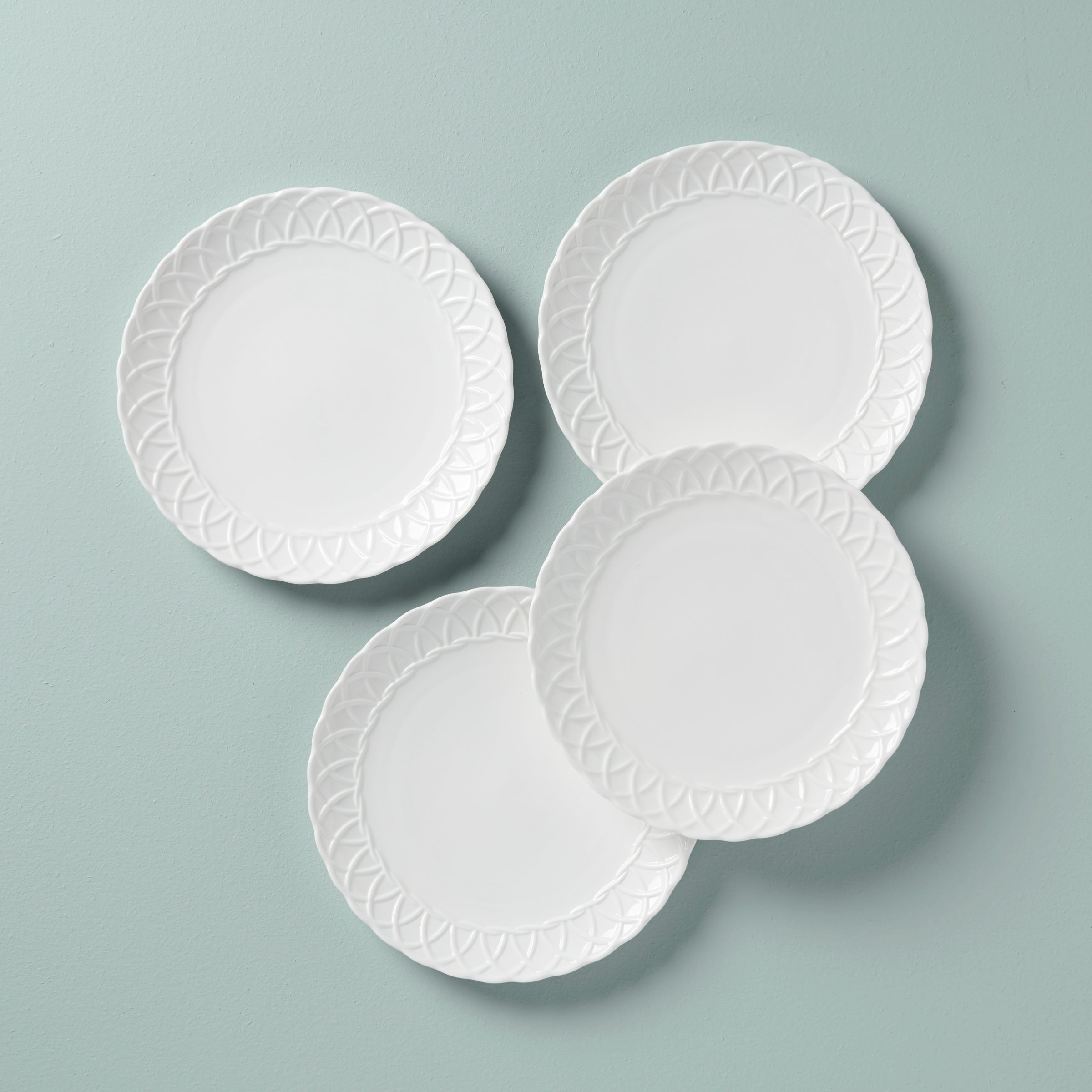 Wicker Creek Woven Bone China Accent Plates - Set of 4