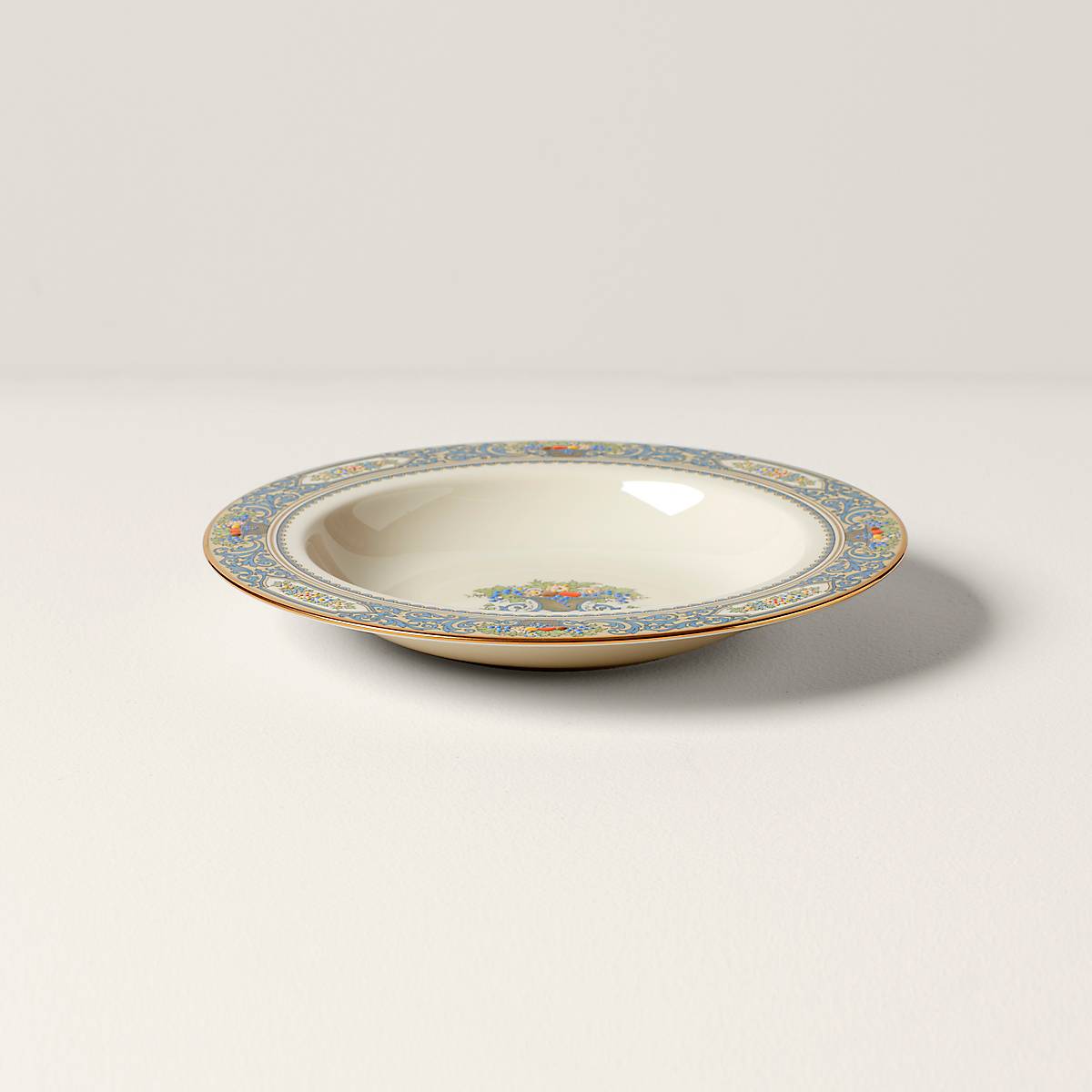 Handcrafted Autumn Rimmed Bowl with 24k Gold Accents