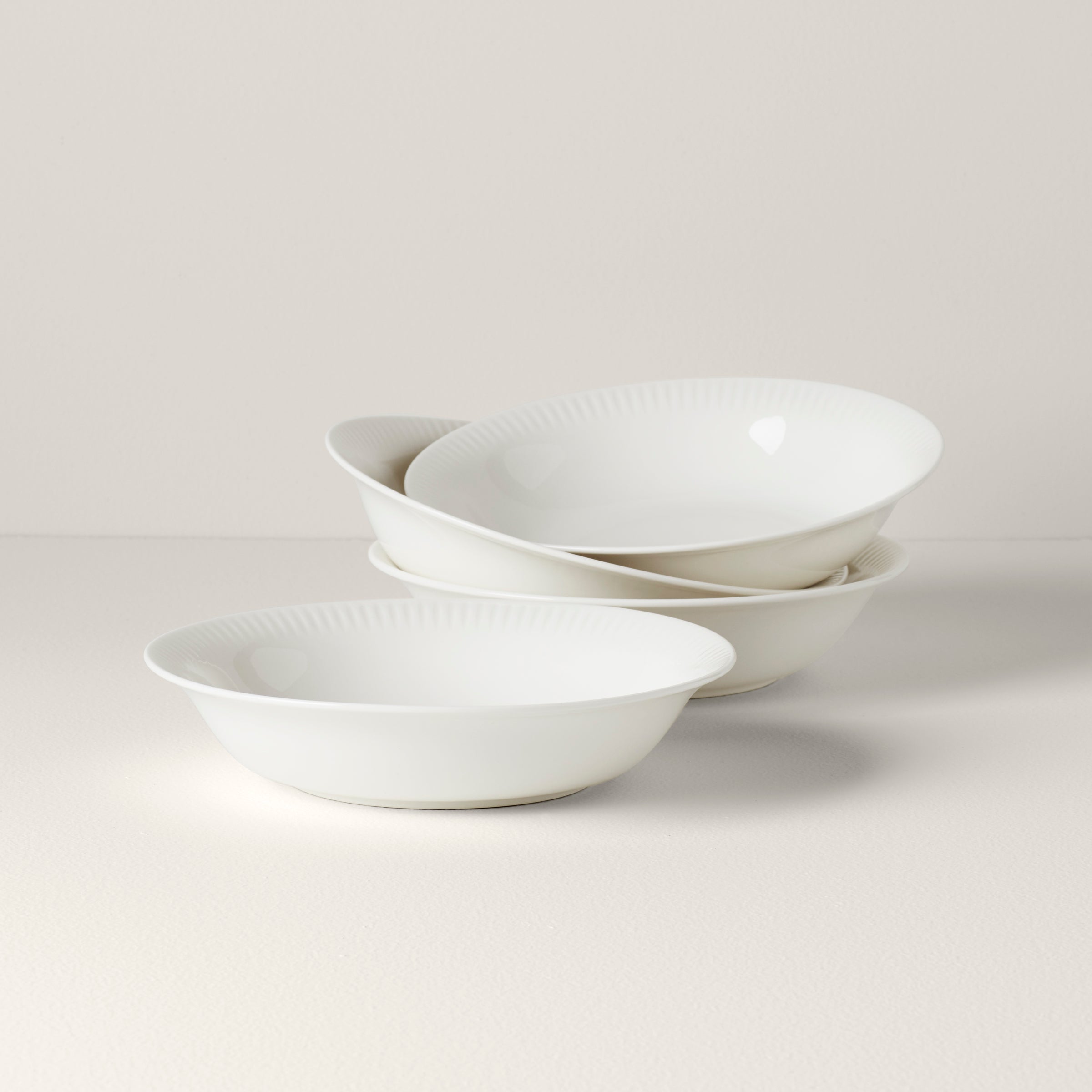 Lenox Profile Porcelain Pasta Bowls - Set of 4 White Dinnerware