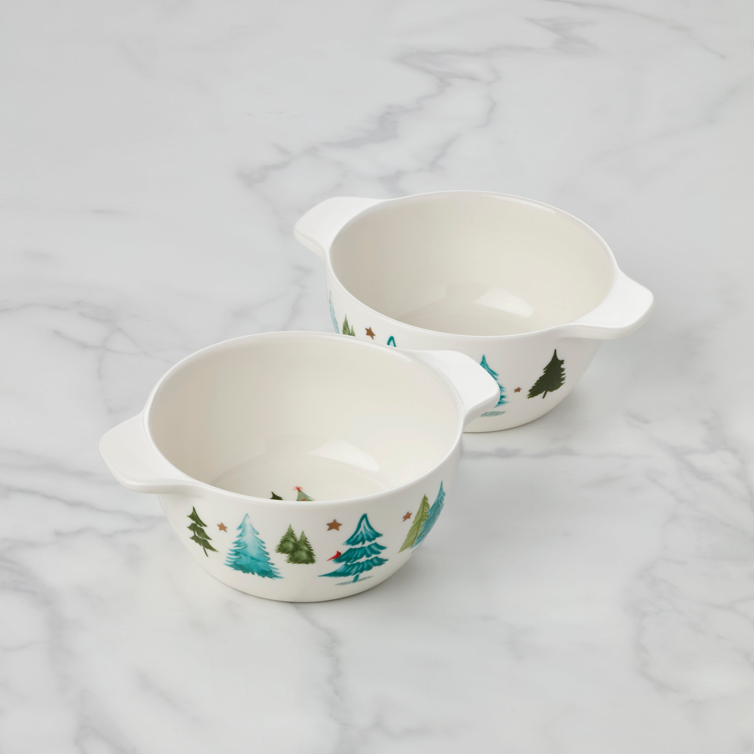 Balsam Lane Gold Star Soup Bowls - Microwave Safe Set of 2