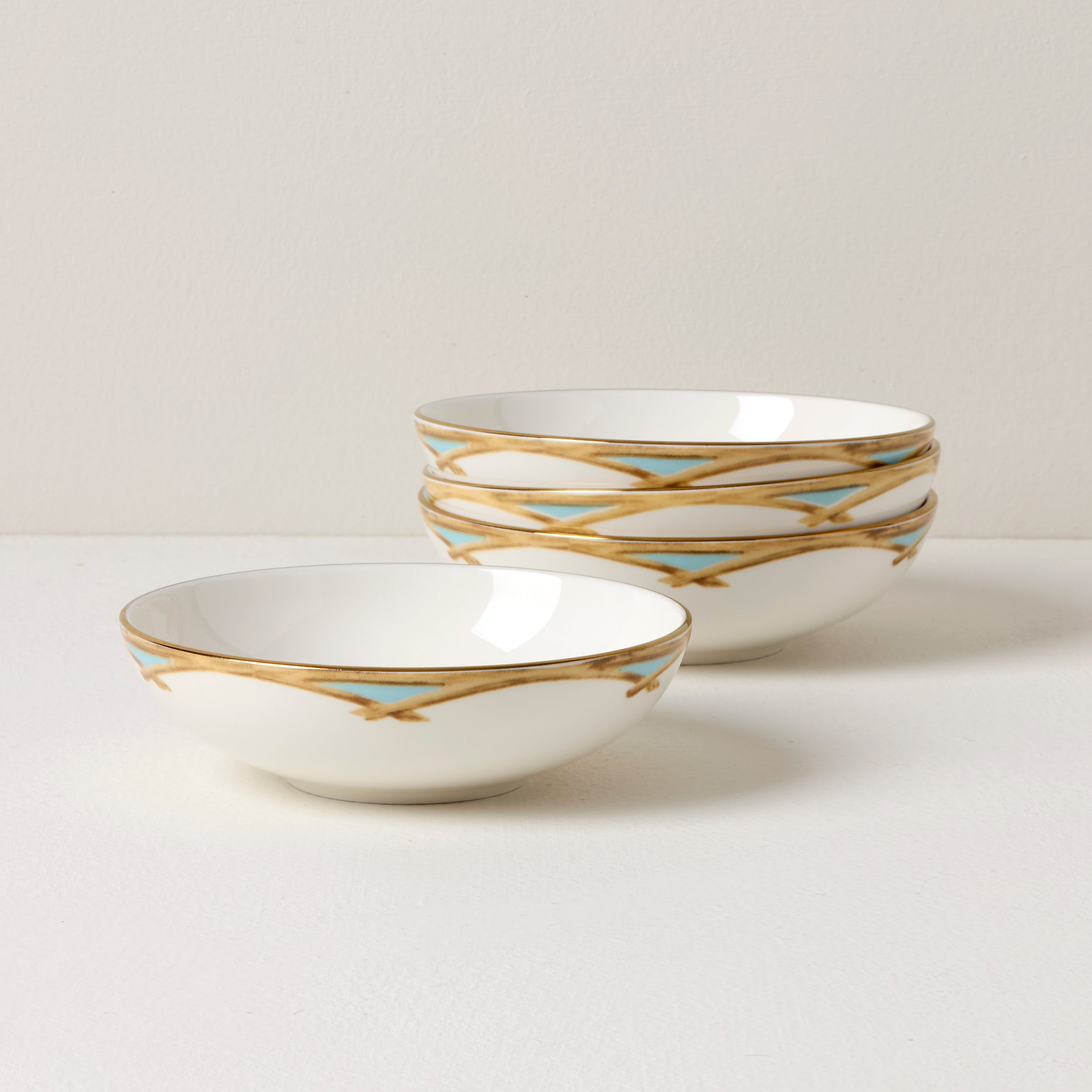 Lenox British Colonial Bamboo Fruit Bowls - Set of 4, Microwave Safe