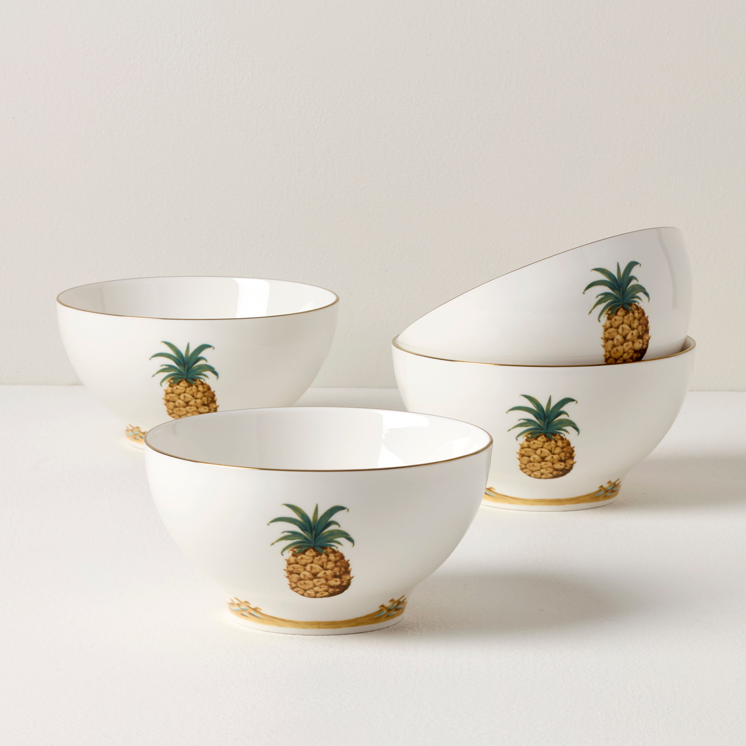 Lenox British Colonial Bamboo Rice Bowls - Microwave-Safe Set of 4