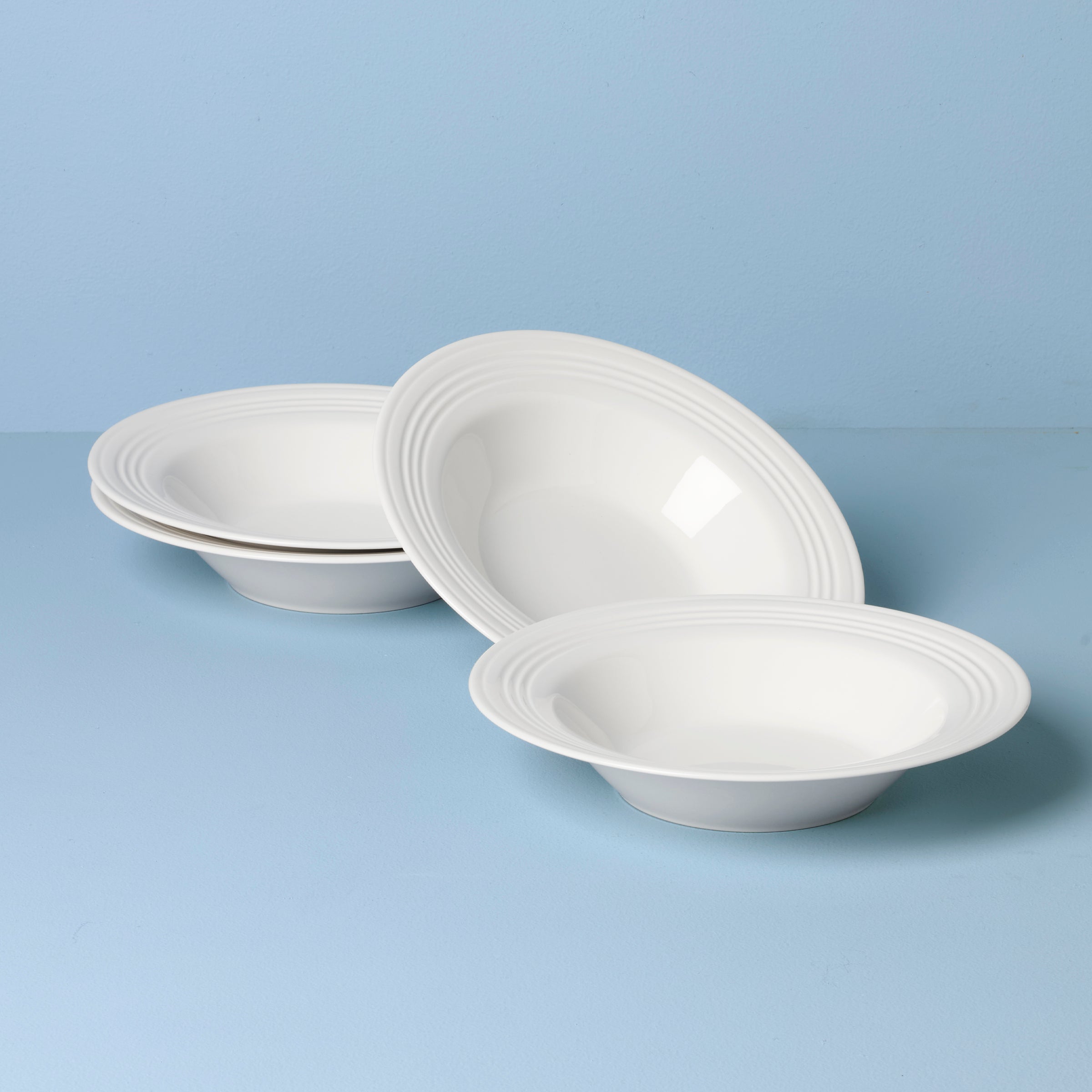 Tin Can Alley Porcelain Pasta Bowls - Set of 4, Dishwasher Safe