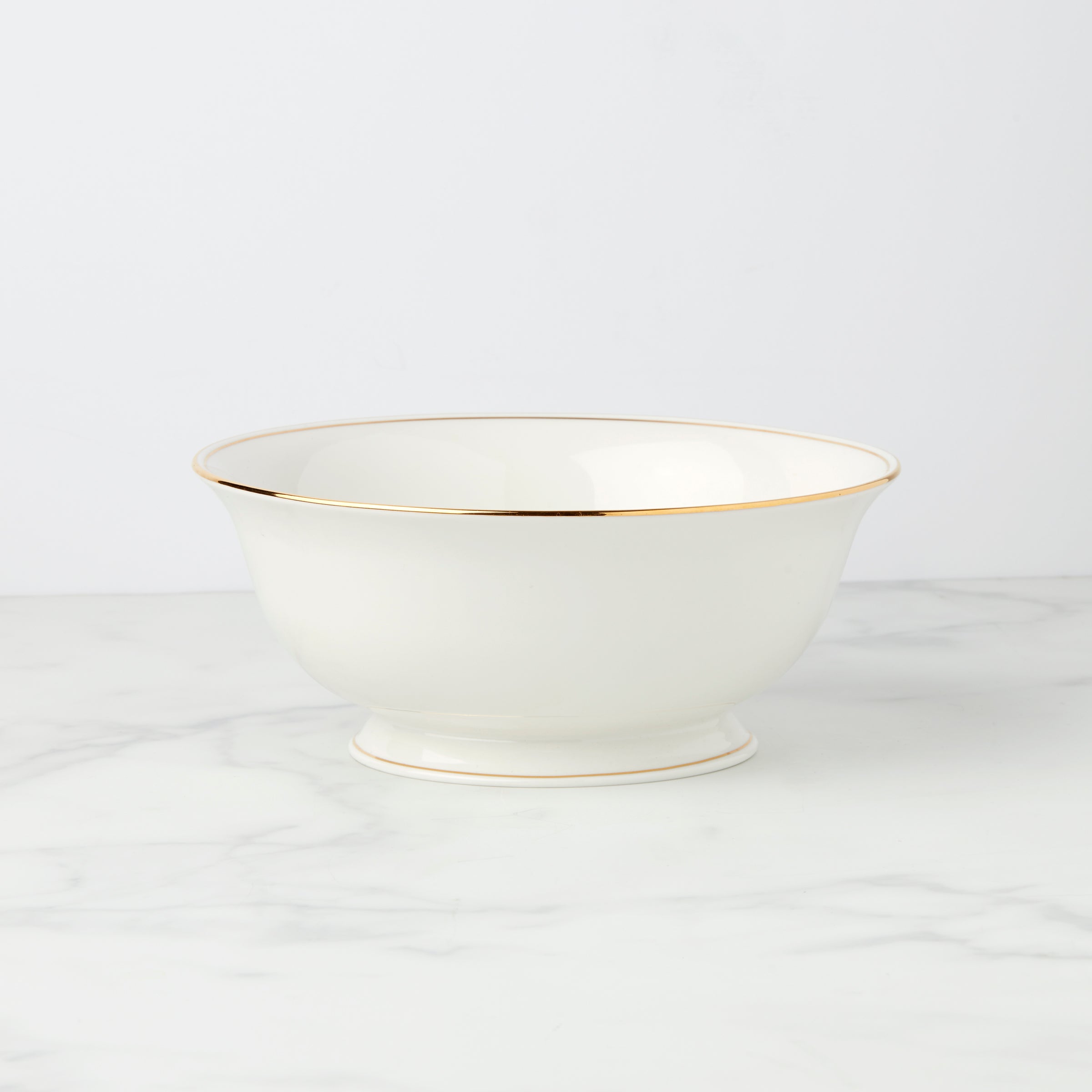 Federal Gold Porcelain Serving Bowl with 24K Gold Accents