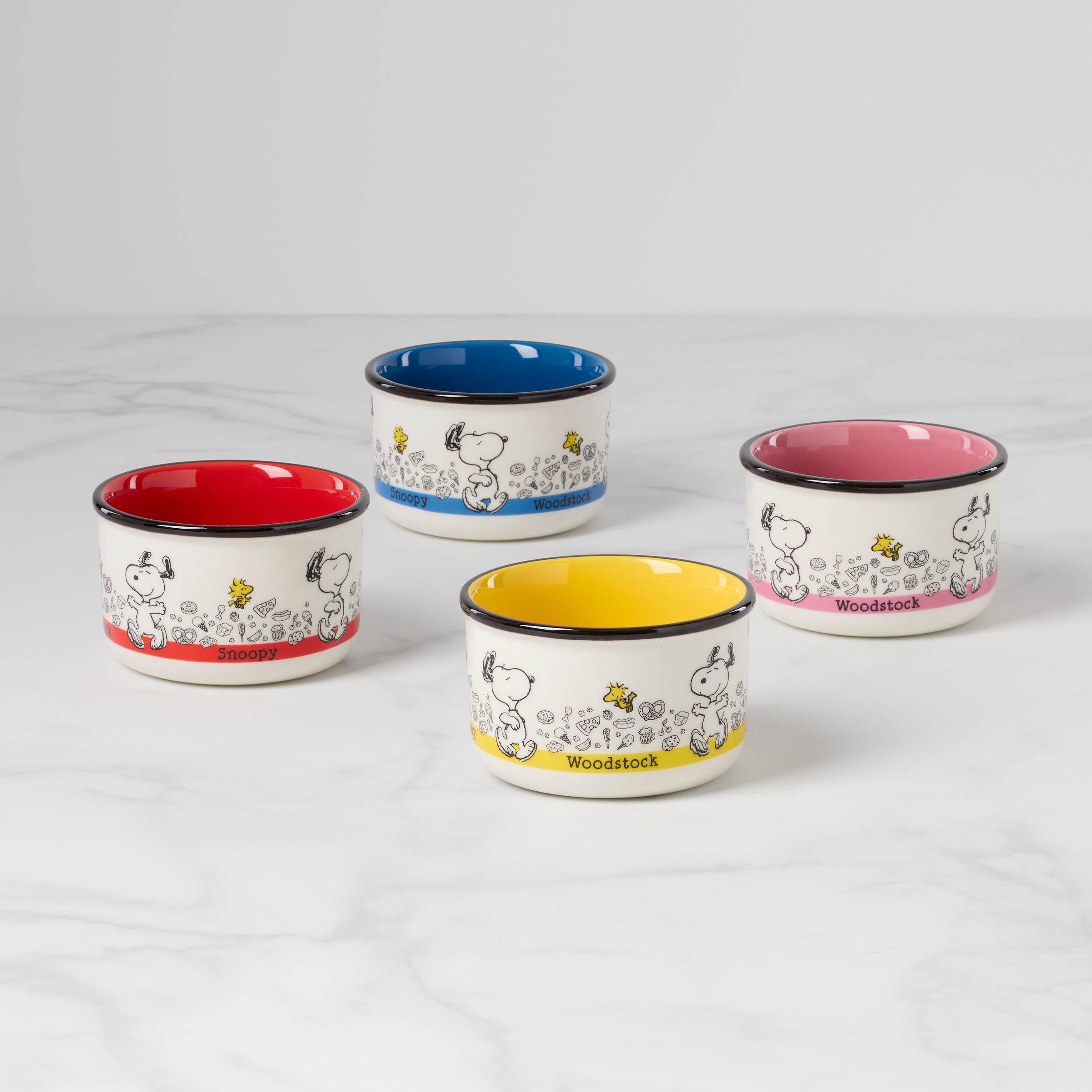 Chef Snoopy Ceramic Snack Bowls - 4-Piece Set