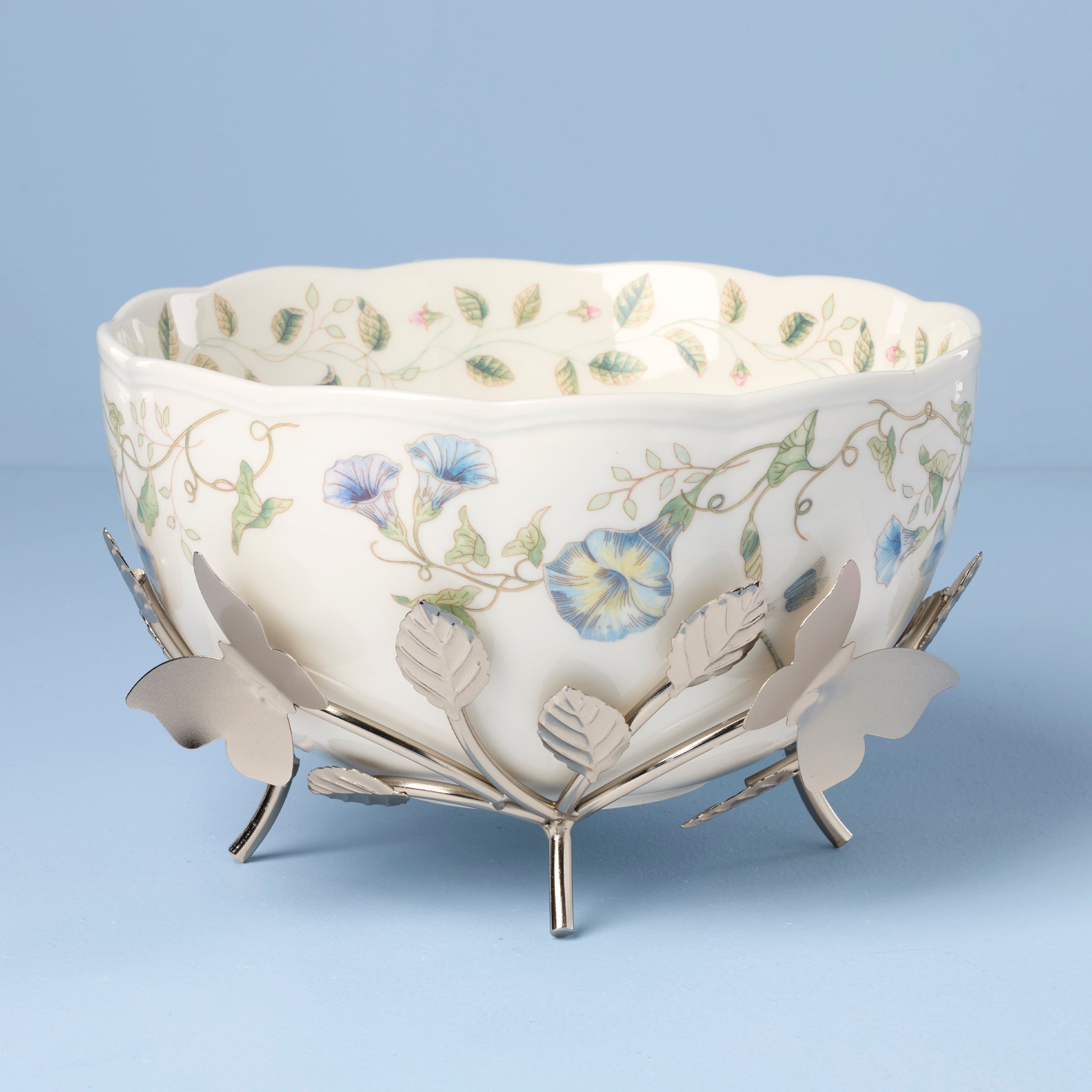 Butterfly Meadow Anniversary Bowl with Stand - 25th Year Collectible