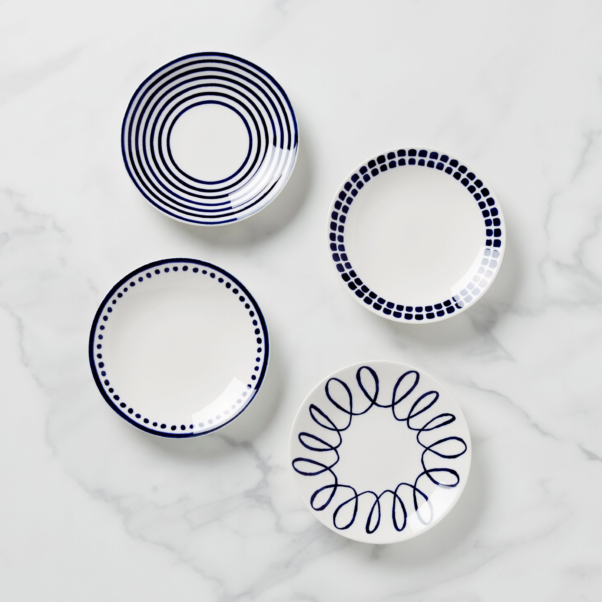 Charlotte Street Decorative Tidbit Plates - Set of 4