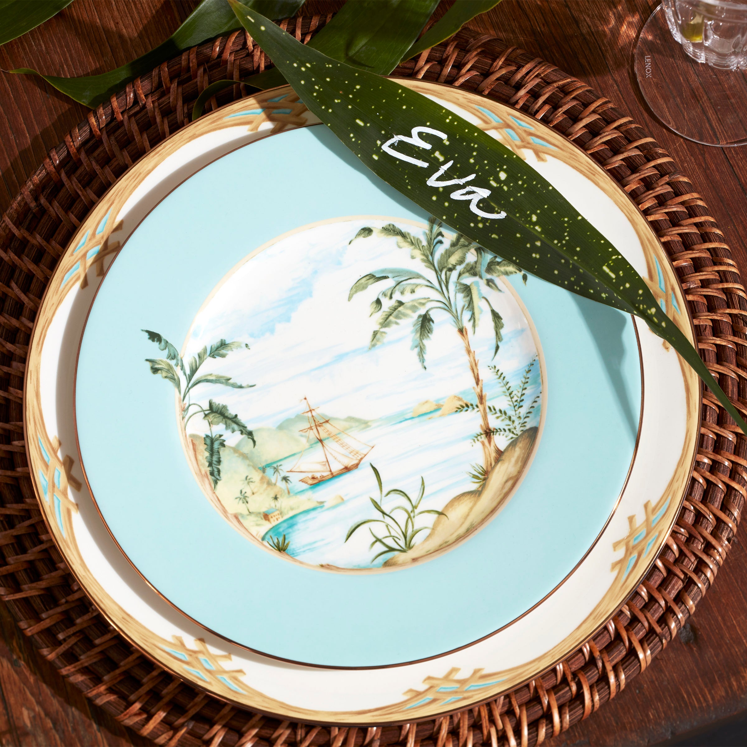 Lenox British Colonial Bamboo Porcelain Dinner Plate