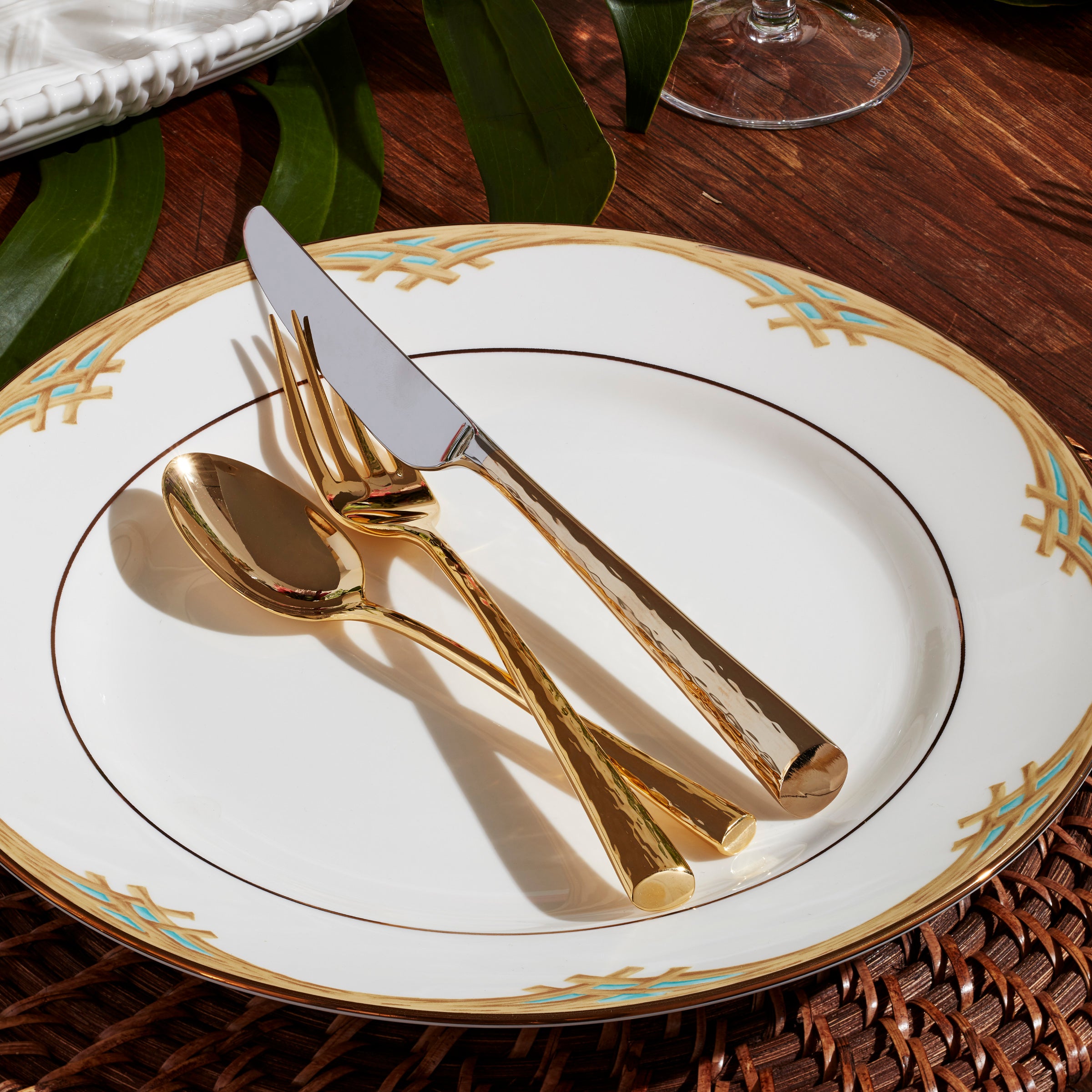 Lenox British Colonial Bamboo Porcelain Dinner Plate