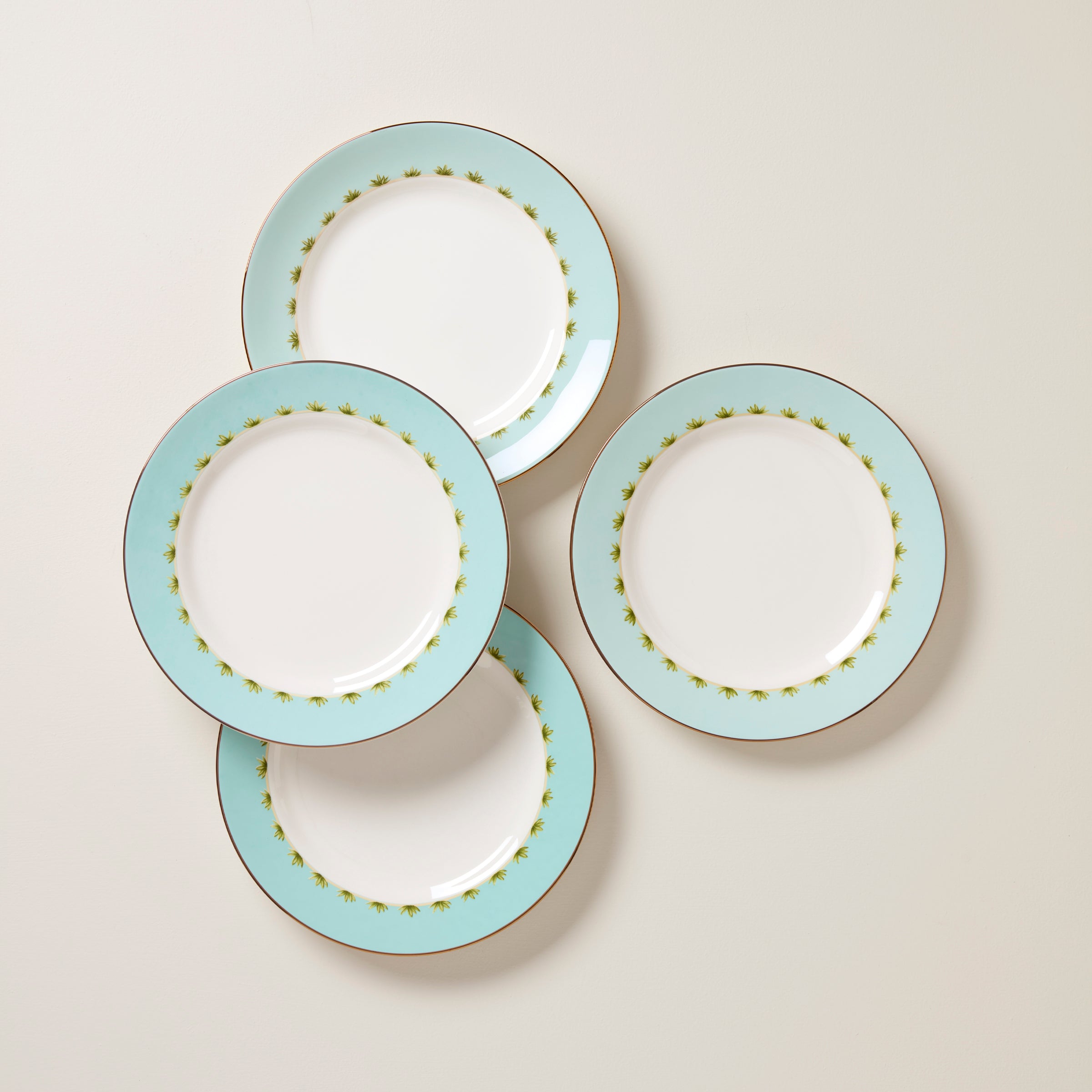 British Colonial Tradewind Porcelain Dinner Plates - Set of 4