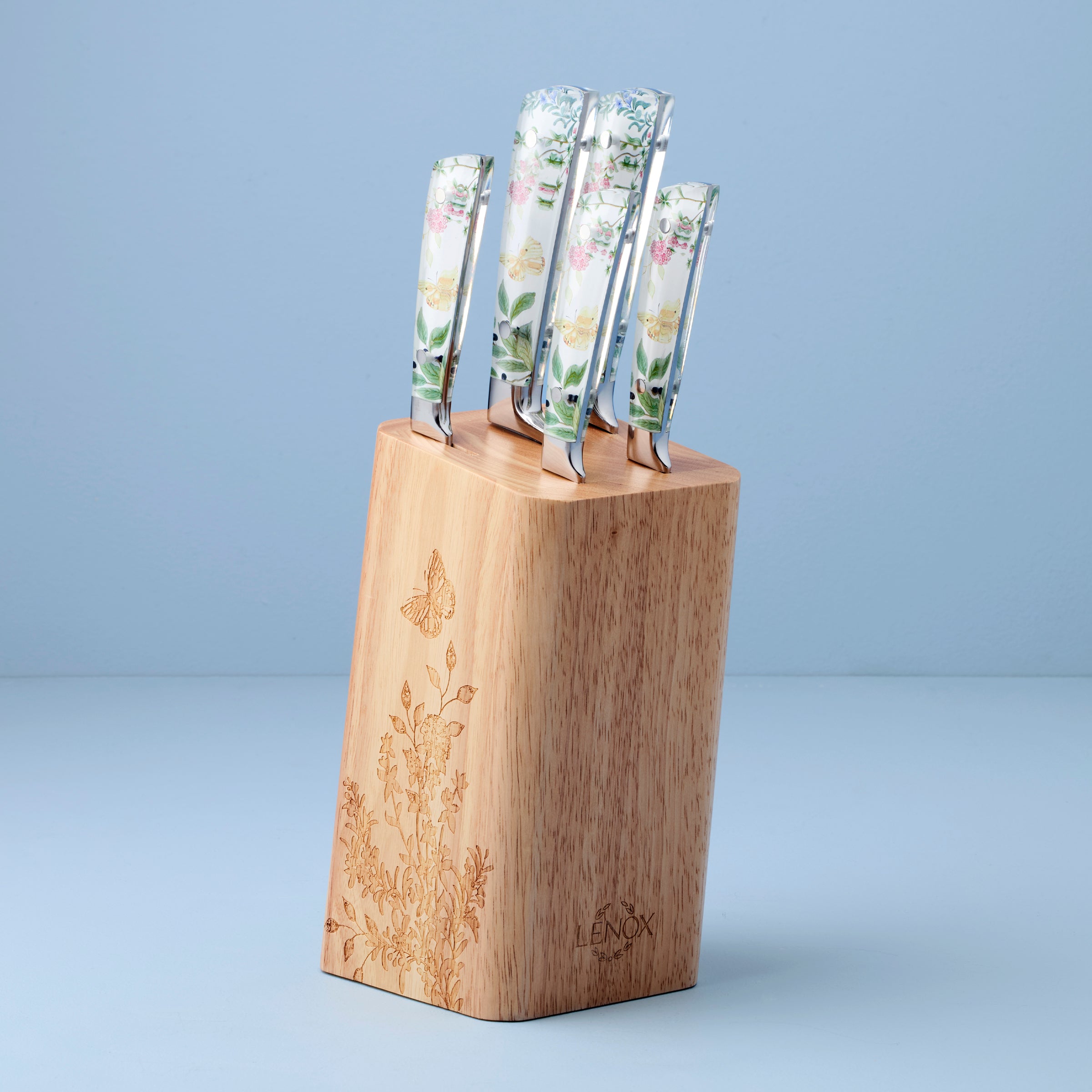 Butterfly Meadow Herbs 6-Piece Knife Block Set