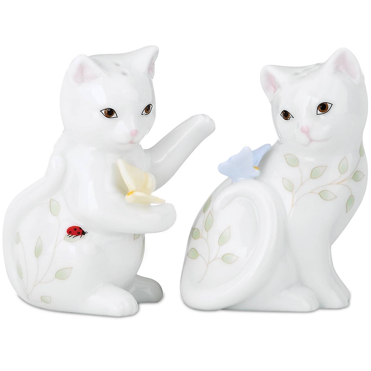 Butterfly Meadow Ceramic Kitten Salt & Pepper Shakers Set