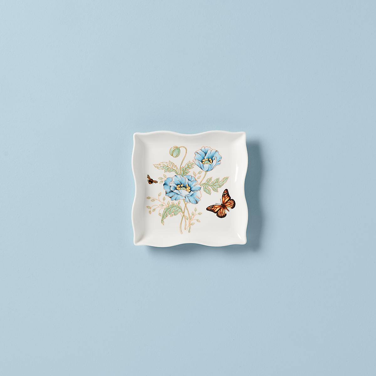 Butterfly Meadow Ceramic Square Dish for Jewelry & Candy
