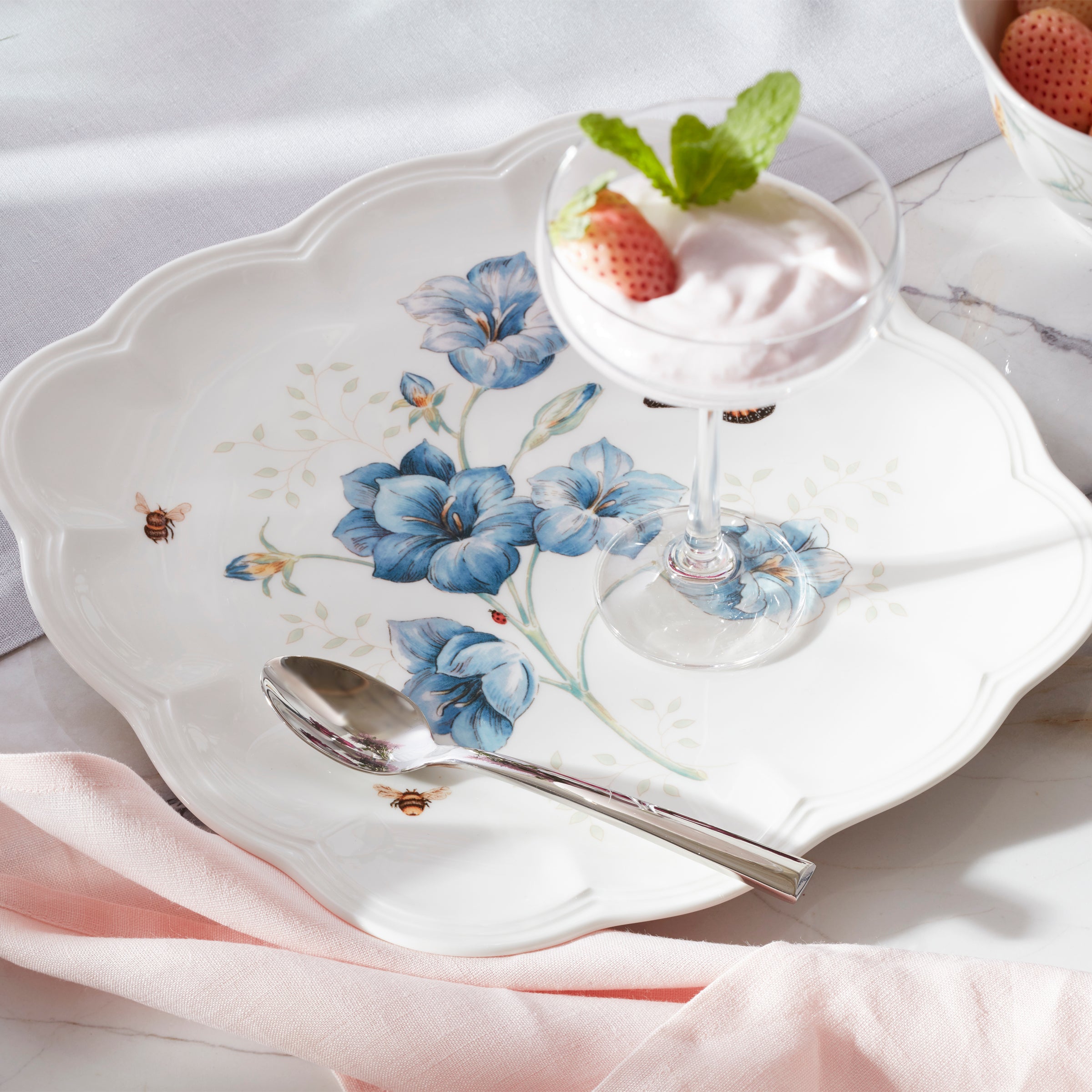 Butterfly Meadow Floral Square Dinner Plates - Set of 4