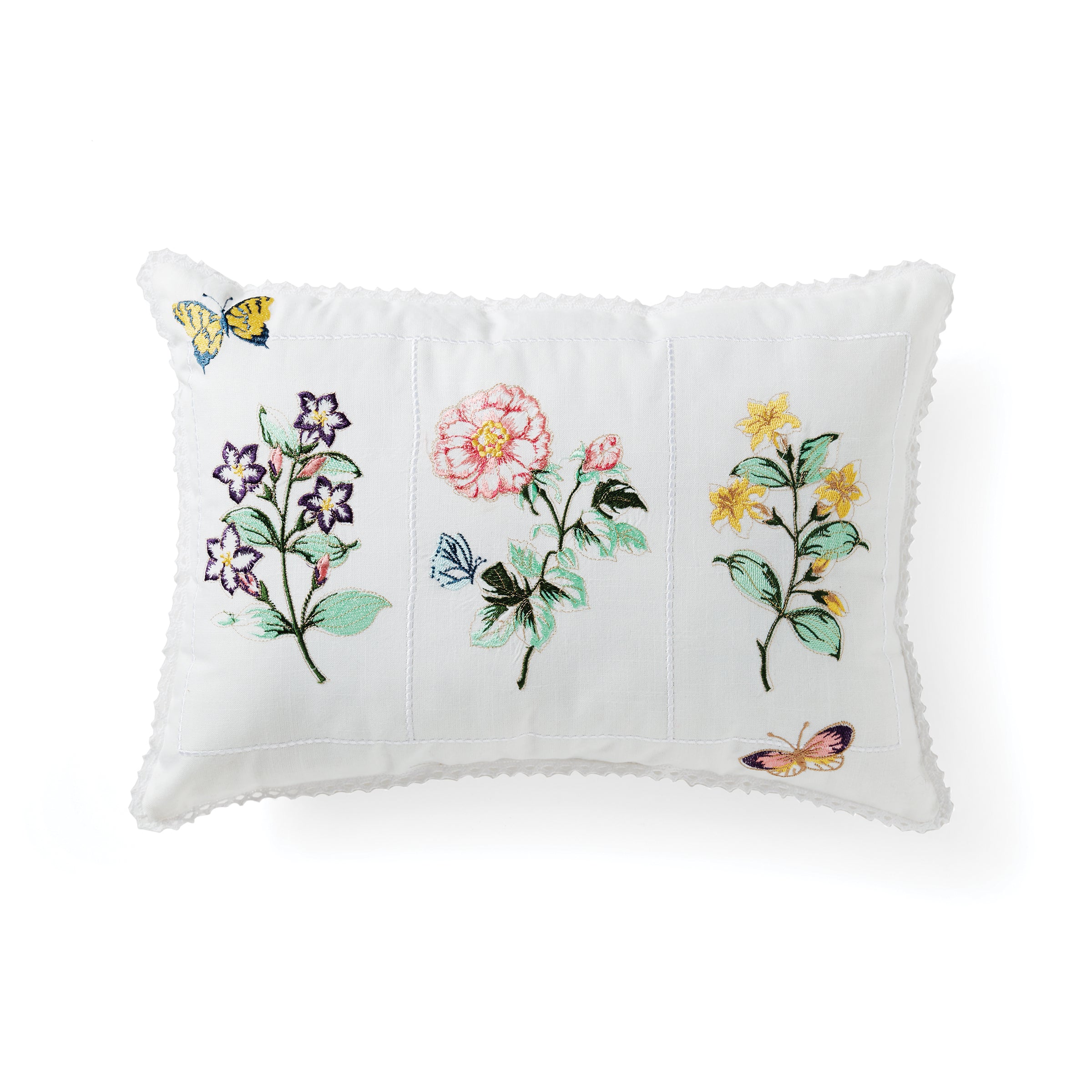 Butterfly Meadow Floral Pillow Cover 14x20 - Soft Plush Decorative