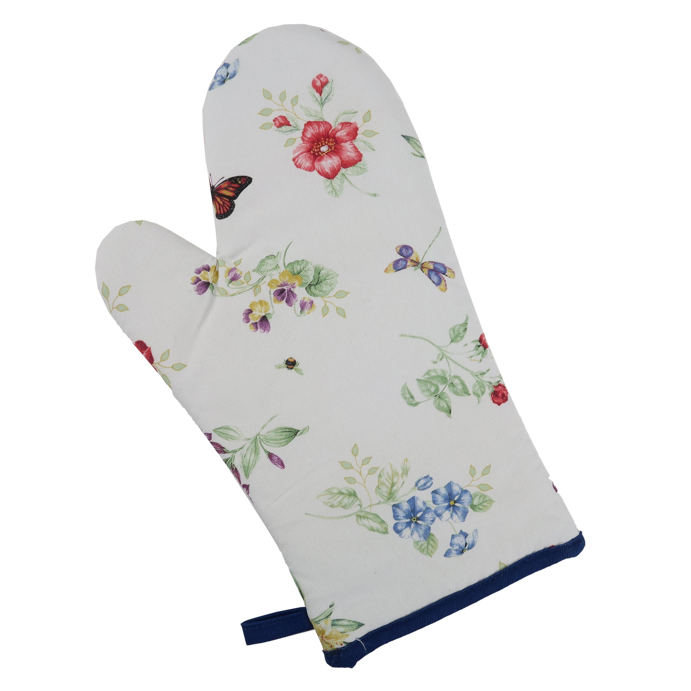 Butterfly Meadow Floral Oven Mitt with Bees & Dragonflies