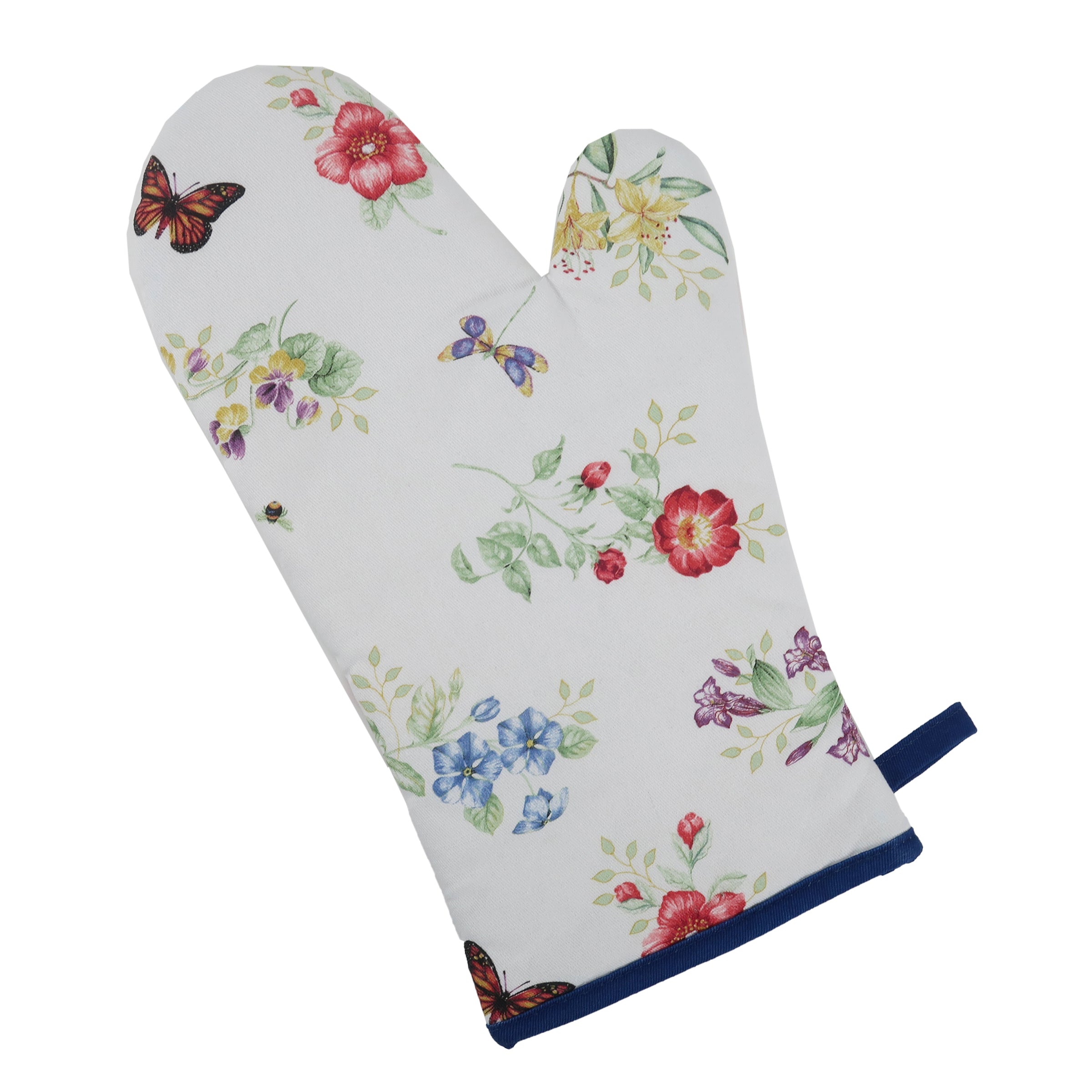 Butterfly Meadow Floral Oven Mitt with Bees & Dragonflies