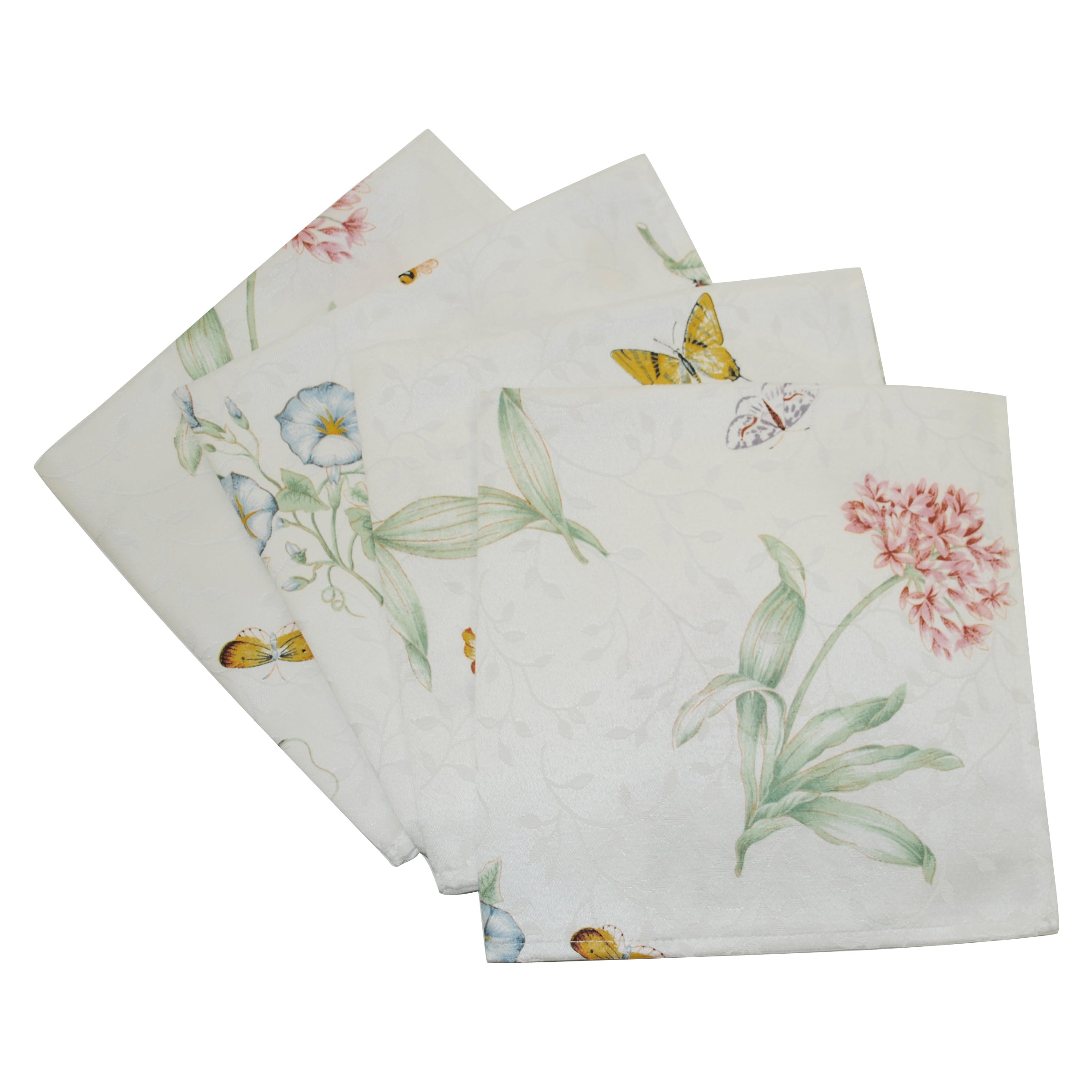 Butterfly Meadow Floral Napkin with Dragonflies & Bees