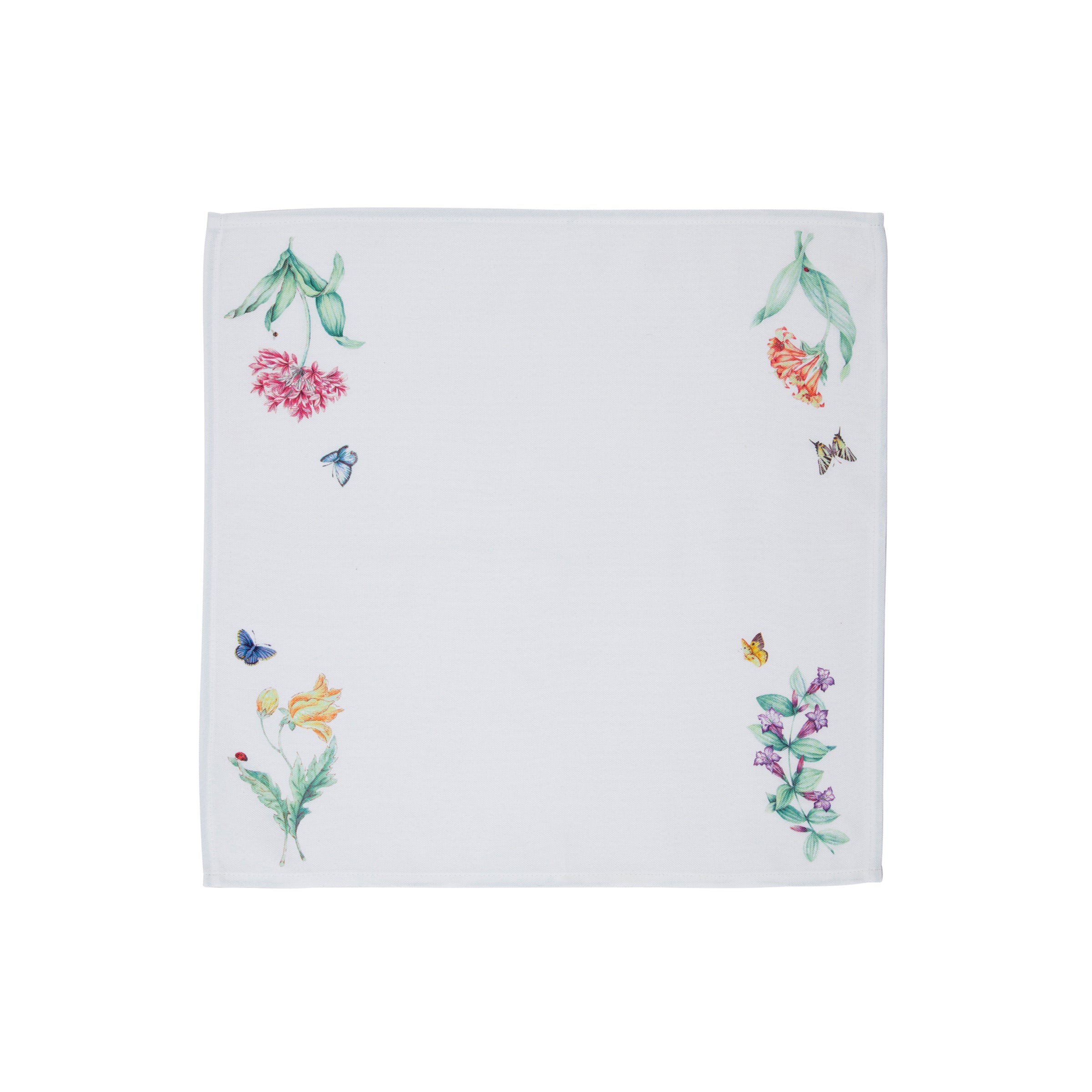 Butterfly Meadow Floral Napkin with Dragonflies & Bees