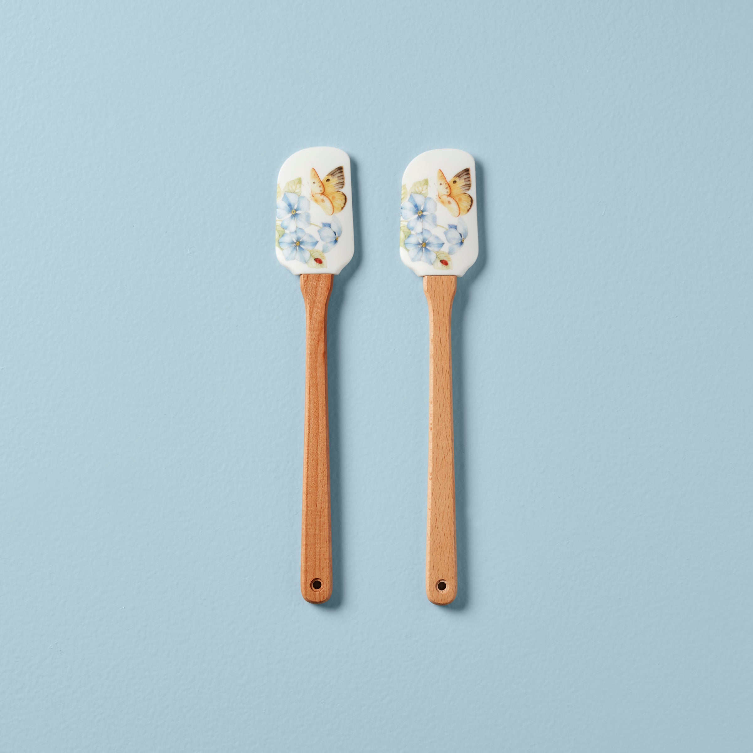 Beech Wood Butterfly Meadow Spatula Set - Handcrafted Kitchen Utensils