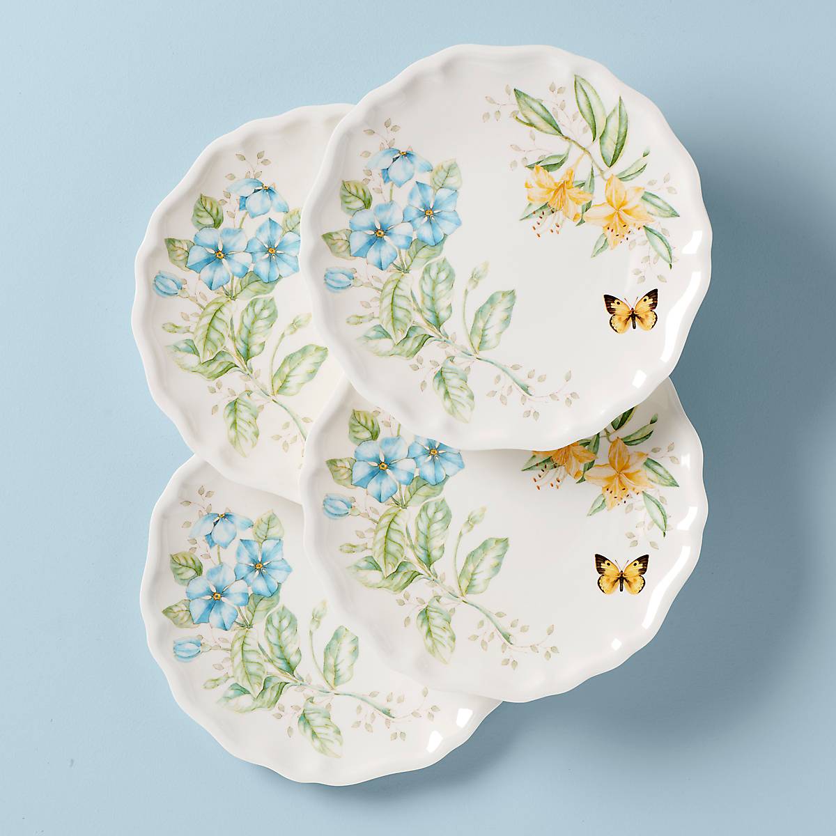 Butterfly Meadow Melamine Plates Set of 4 - Shatterproof & Dishwasher-Safe