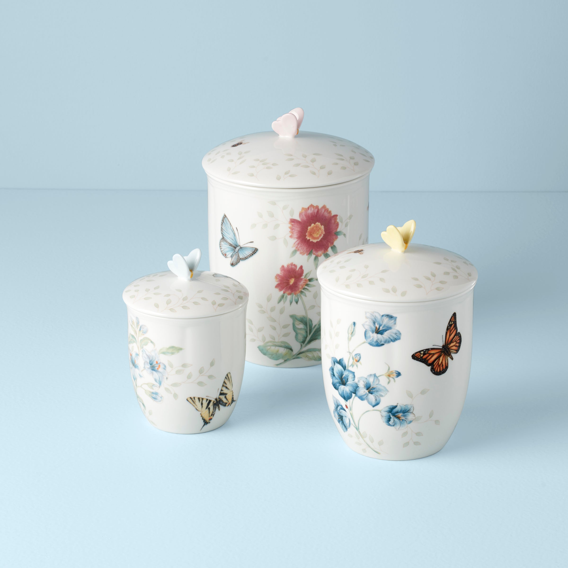 Butterfly Meadow Kitchen Canister Set - 3-Piece Nesting Storage