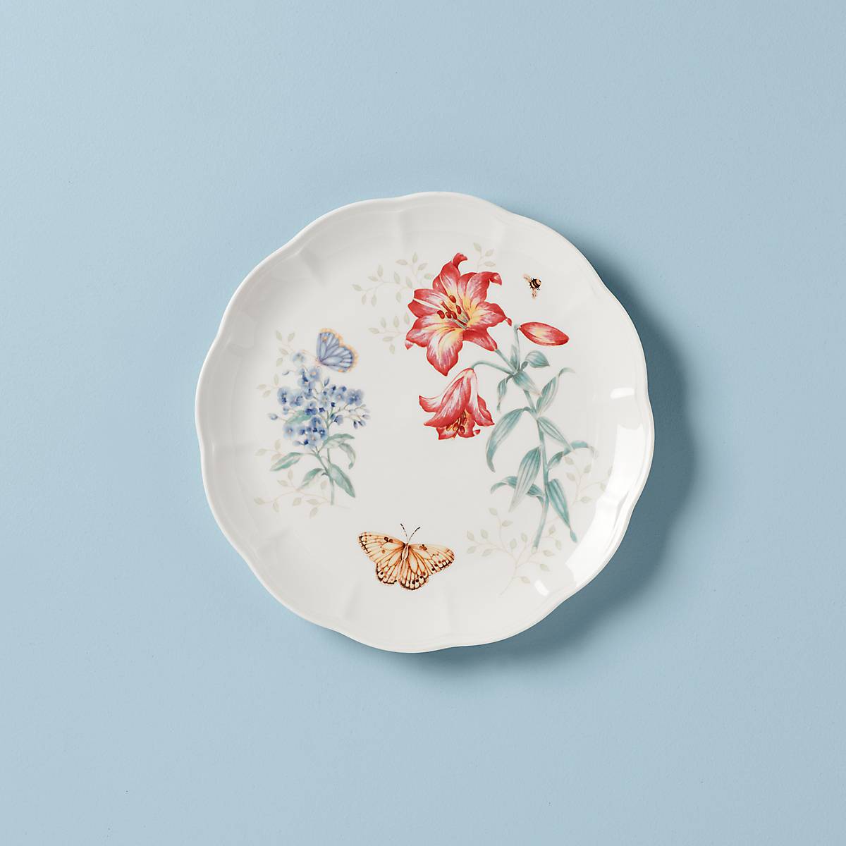 Butterfly Meadow Fritillary Porcelain Dinner Plate