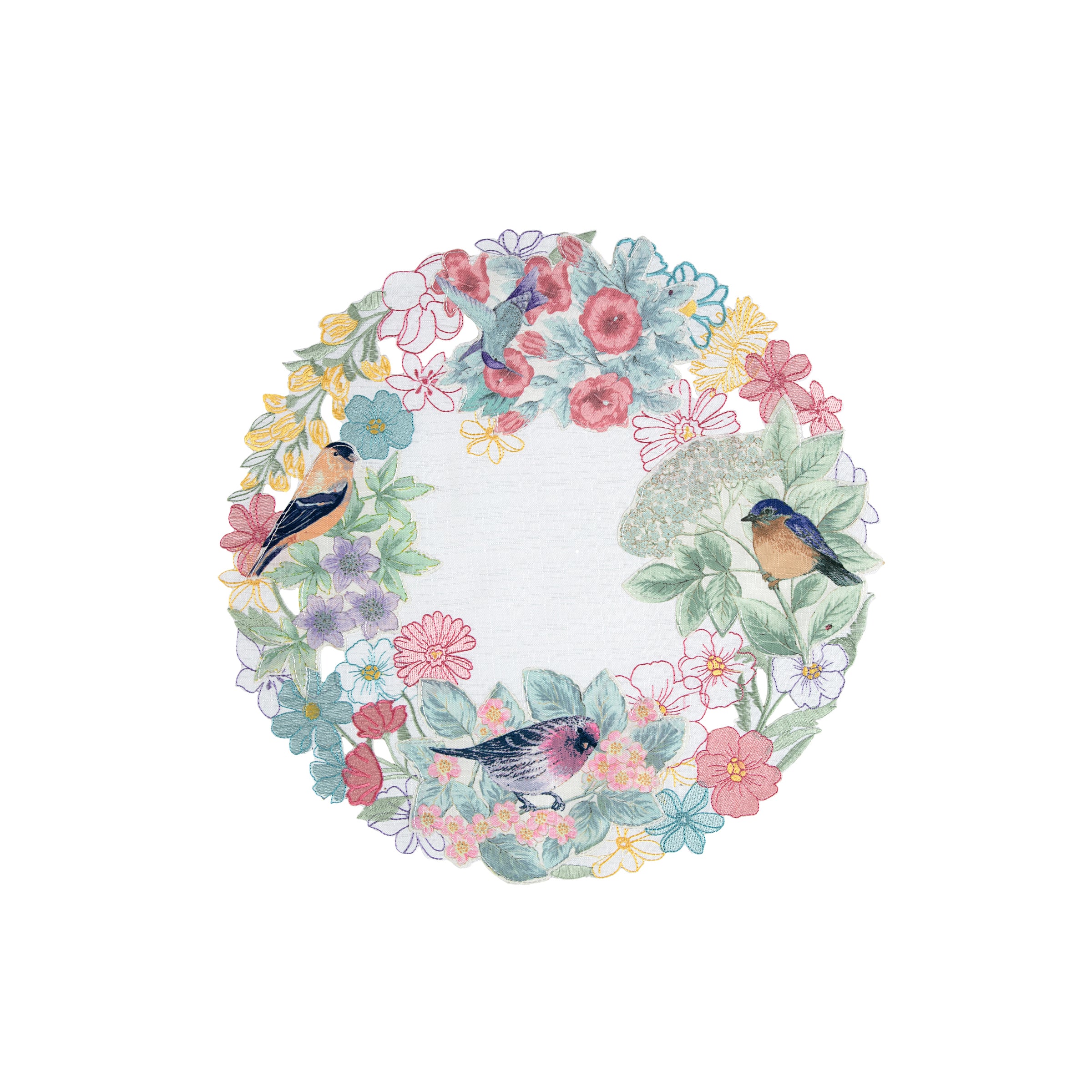 Butterfly Meadow Floral Placemat with Goldfinches & Bluebirds