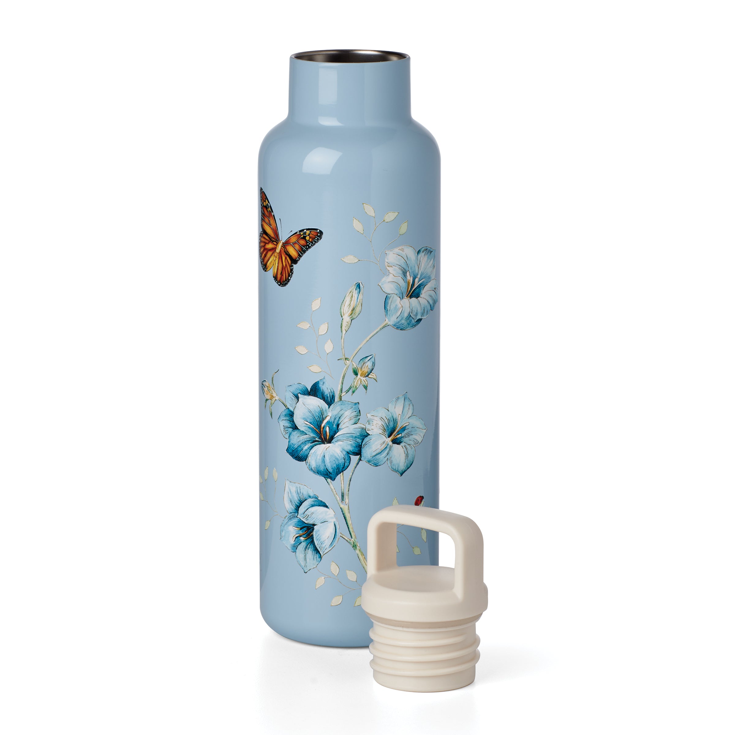 Butterfly Meadow Insulated Water Bottle - Light Blue Stainless Steel