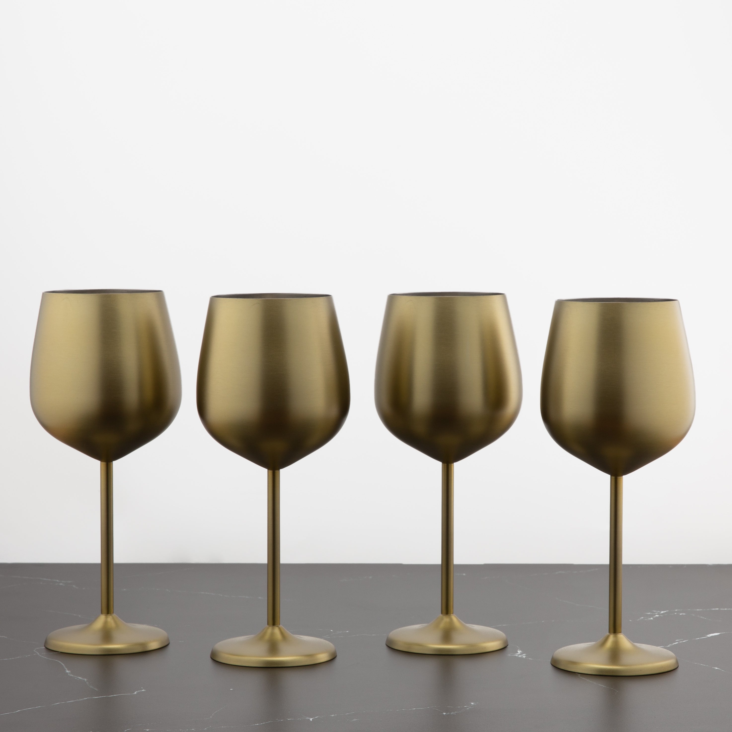 Stainless Steel Wine Glasses Set of 4 - Shatterproof & Dishwasher Safe