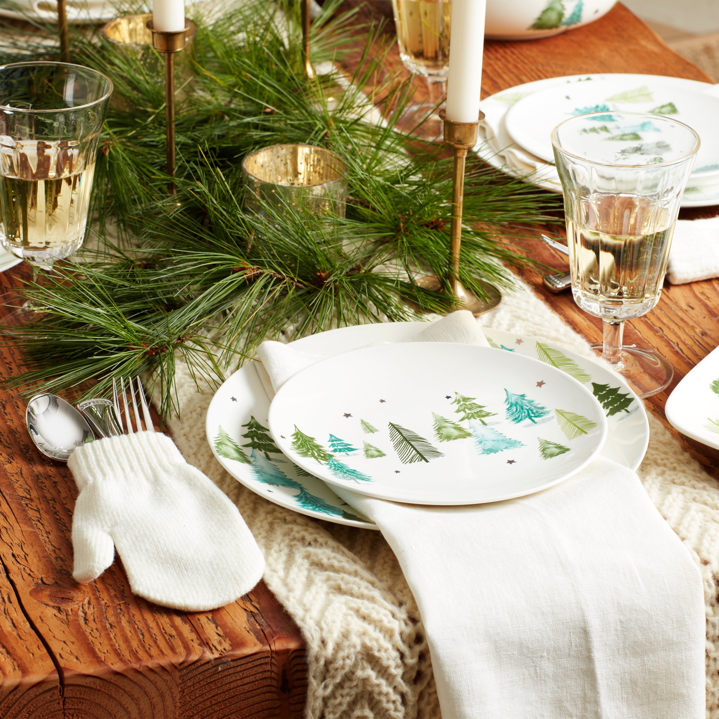 Balsam Lane Winter Scene Tidbit Plates - Set of 4