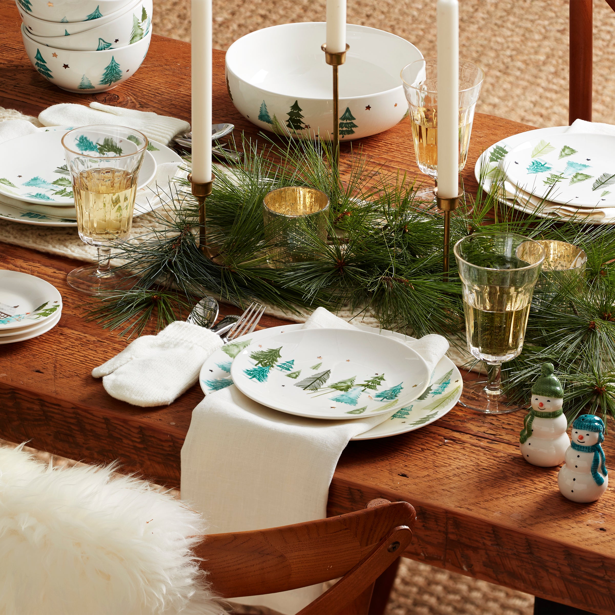 Balsam Lane Winter Scene Tidbit Plates - Set of 4