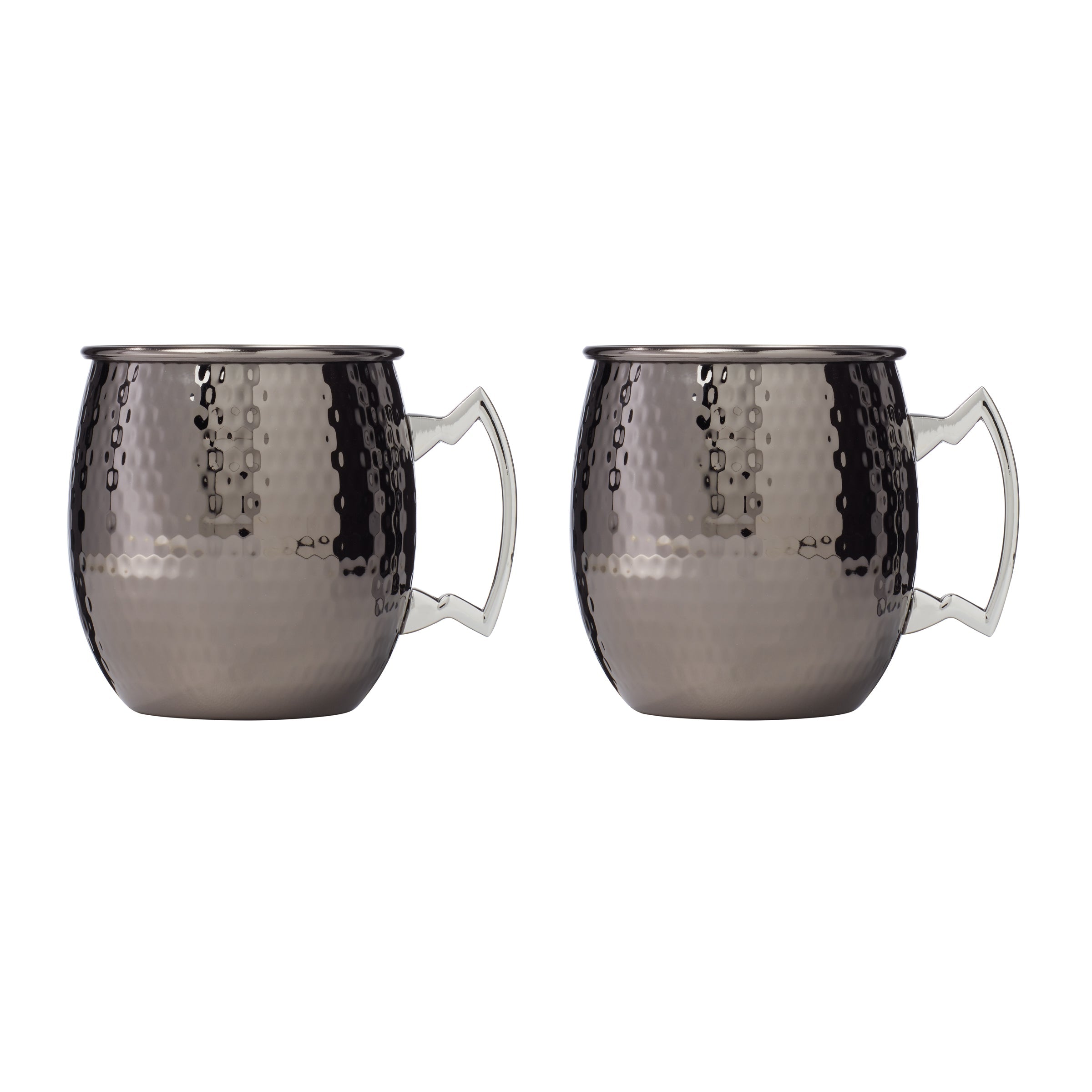 Hammered Black Moscow Mule Copper Mugs - Set of 2