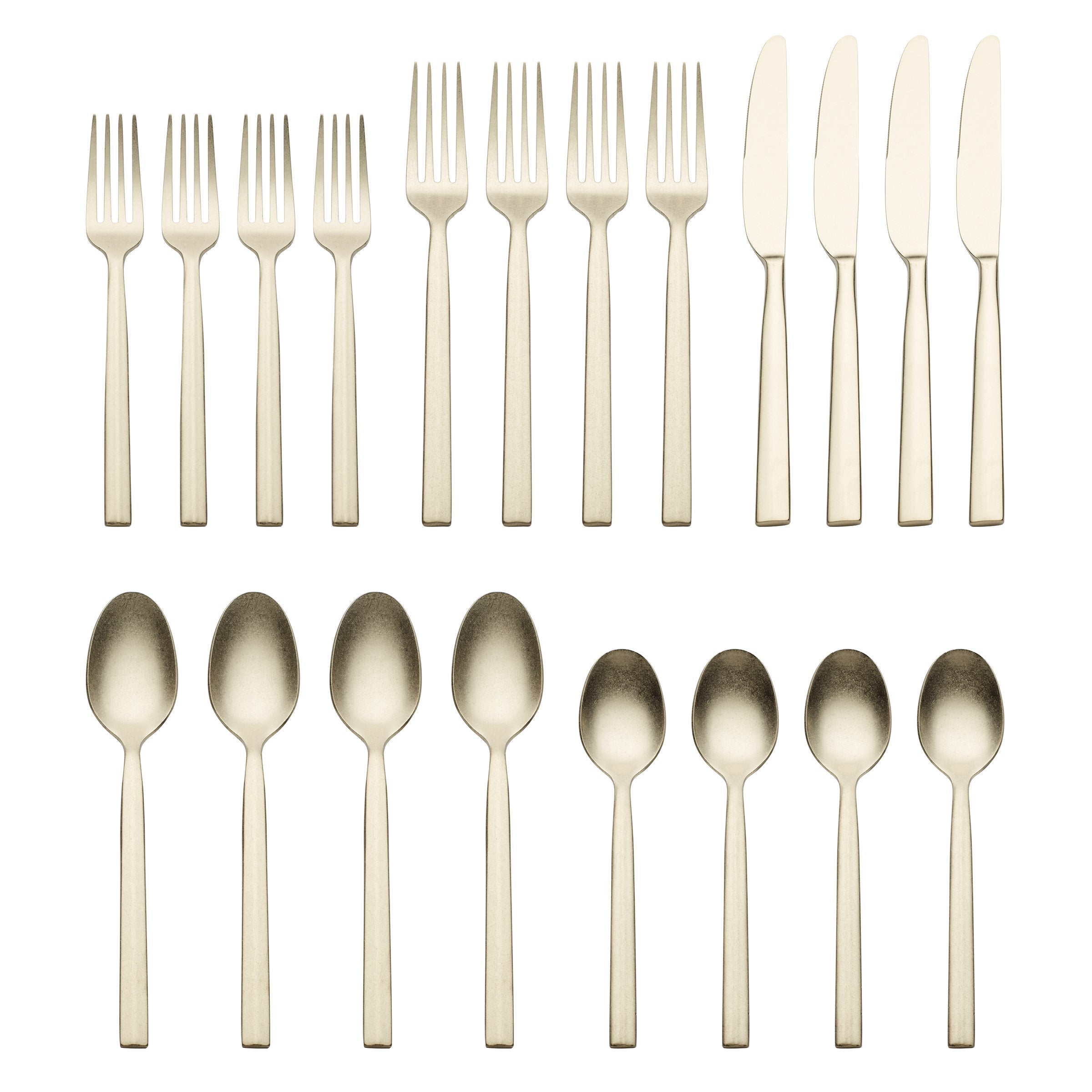 Aero Champagne Rumble 20-Piece Stainless Steel Flatware Set