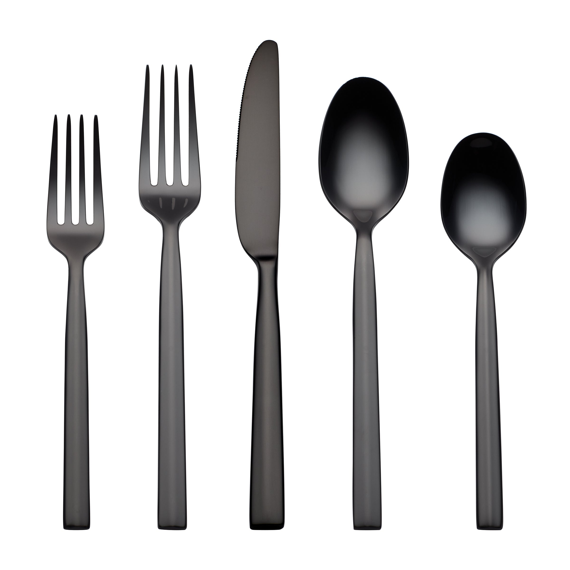 Aero Black Mirror 20-Piece Stainless Steel Flatware Set