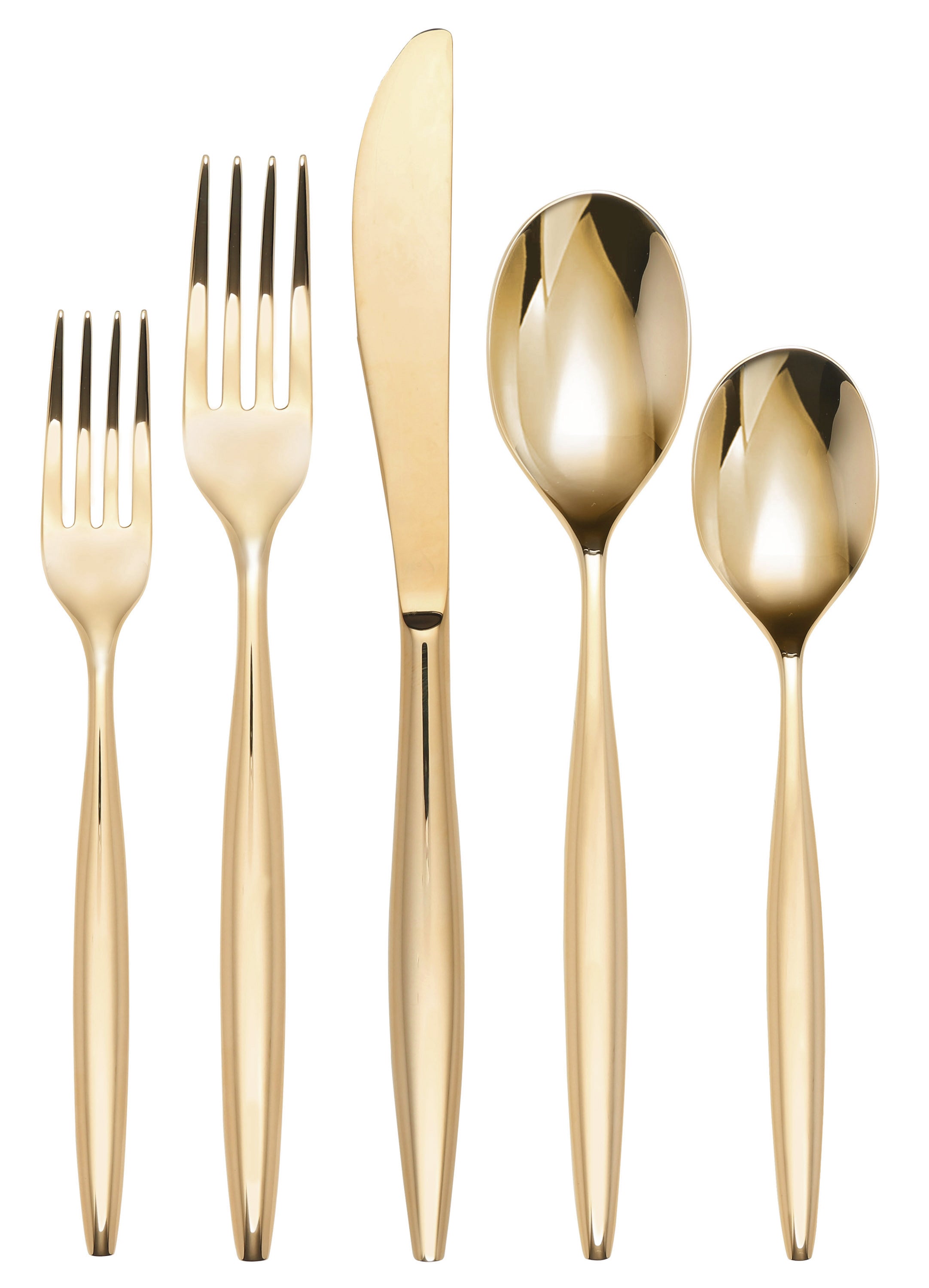 Braga 20-Piece Gold Mirror Flatware Set - Modern Dining Cutlery