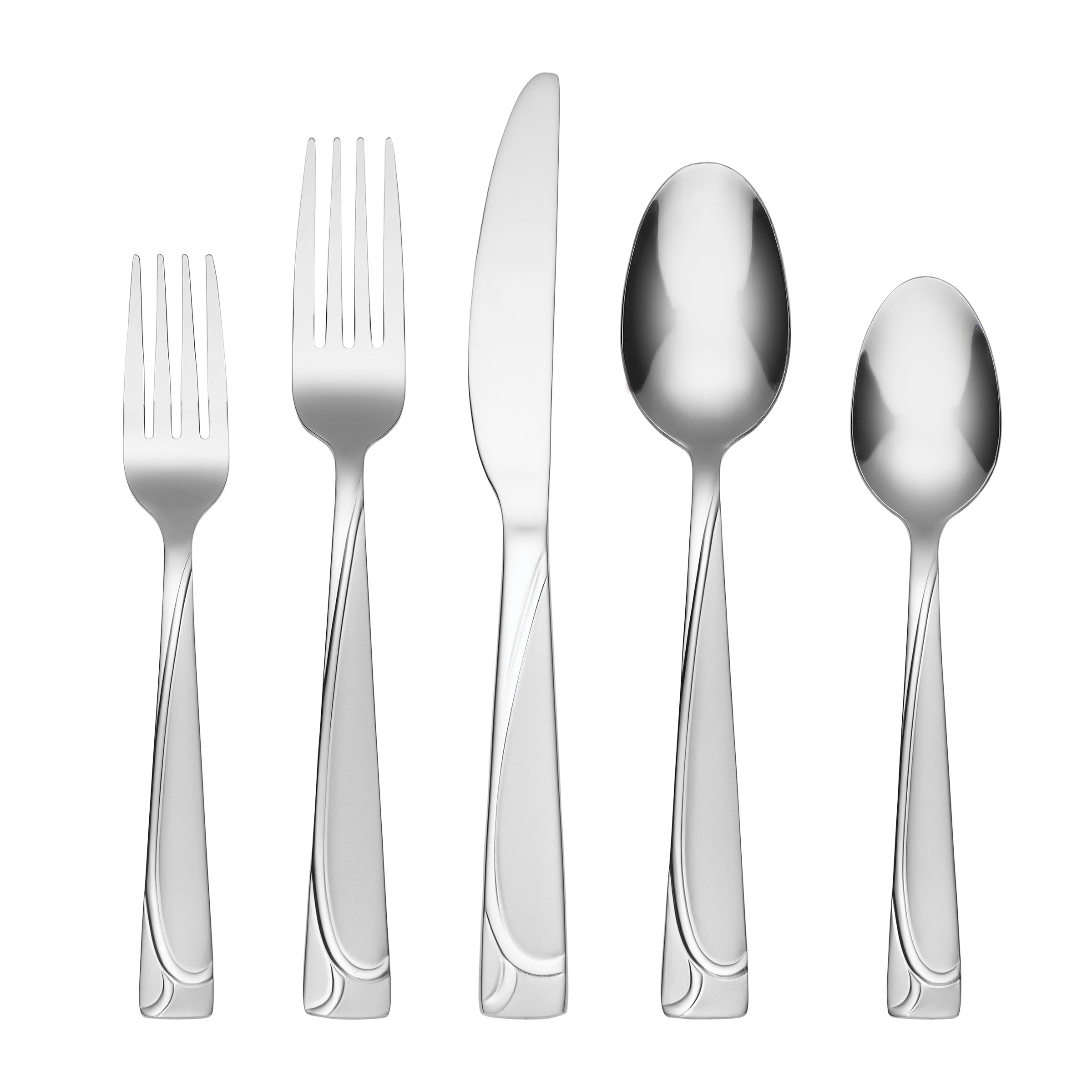 Mena Frost 20-Piece Flatware Set with Elegant Handle Flourish