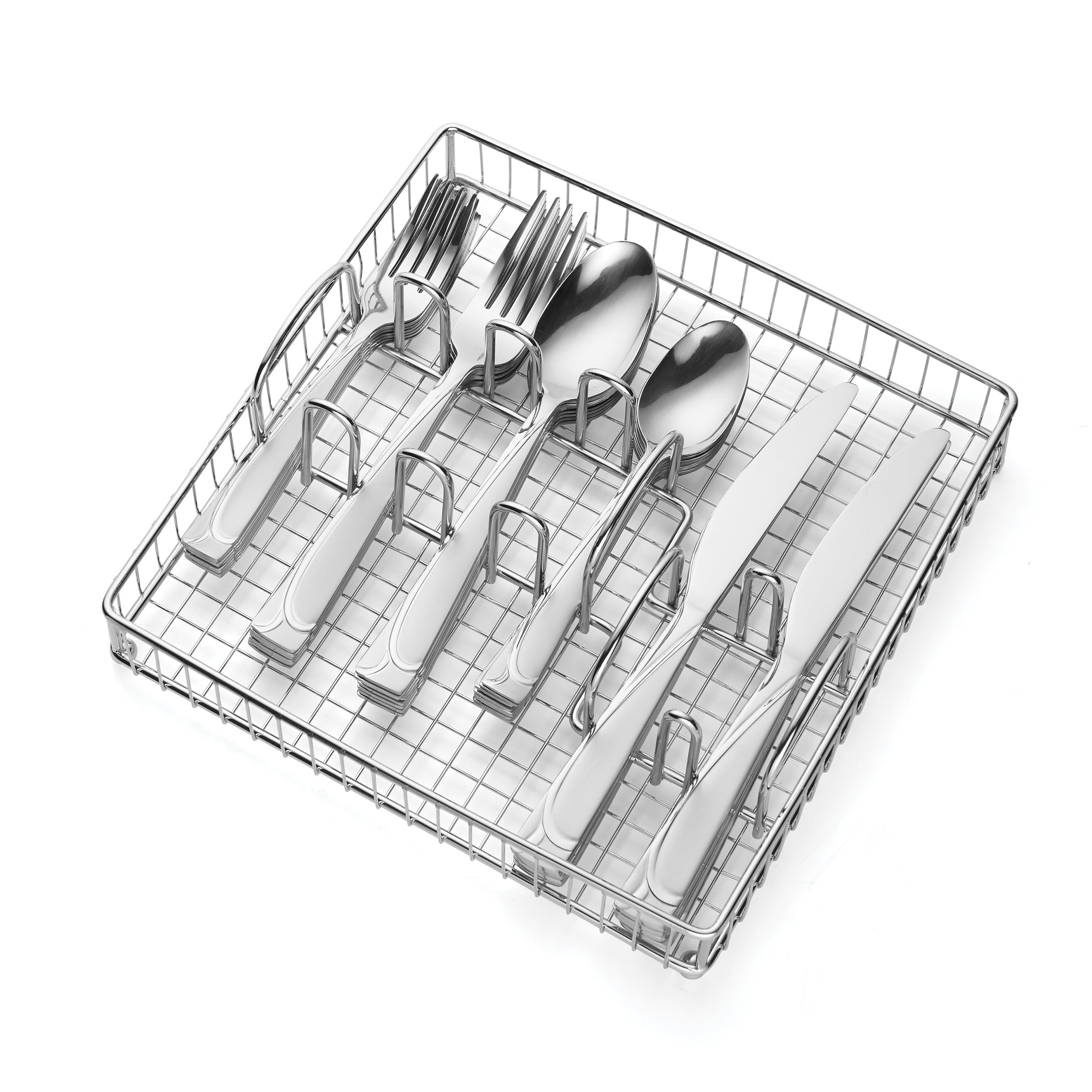 Mena Frost 20-Piece Flatware Set with Elegant Handle Flourish